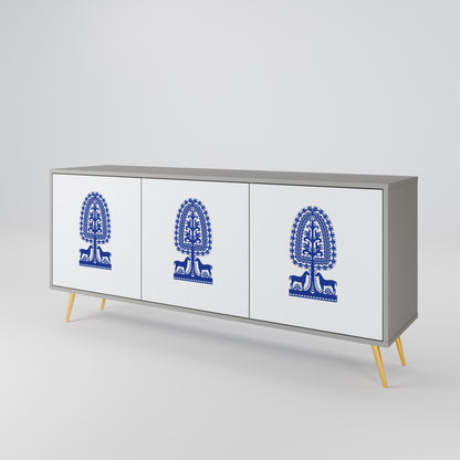 POLISH FOLK ART Třídveřová komoda