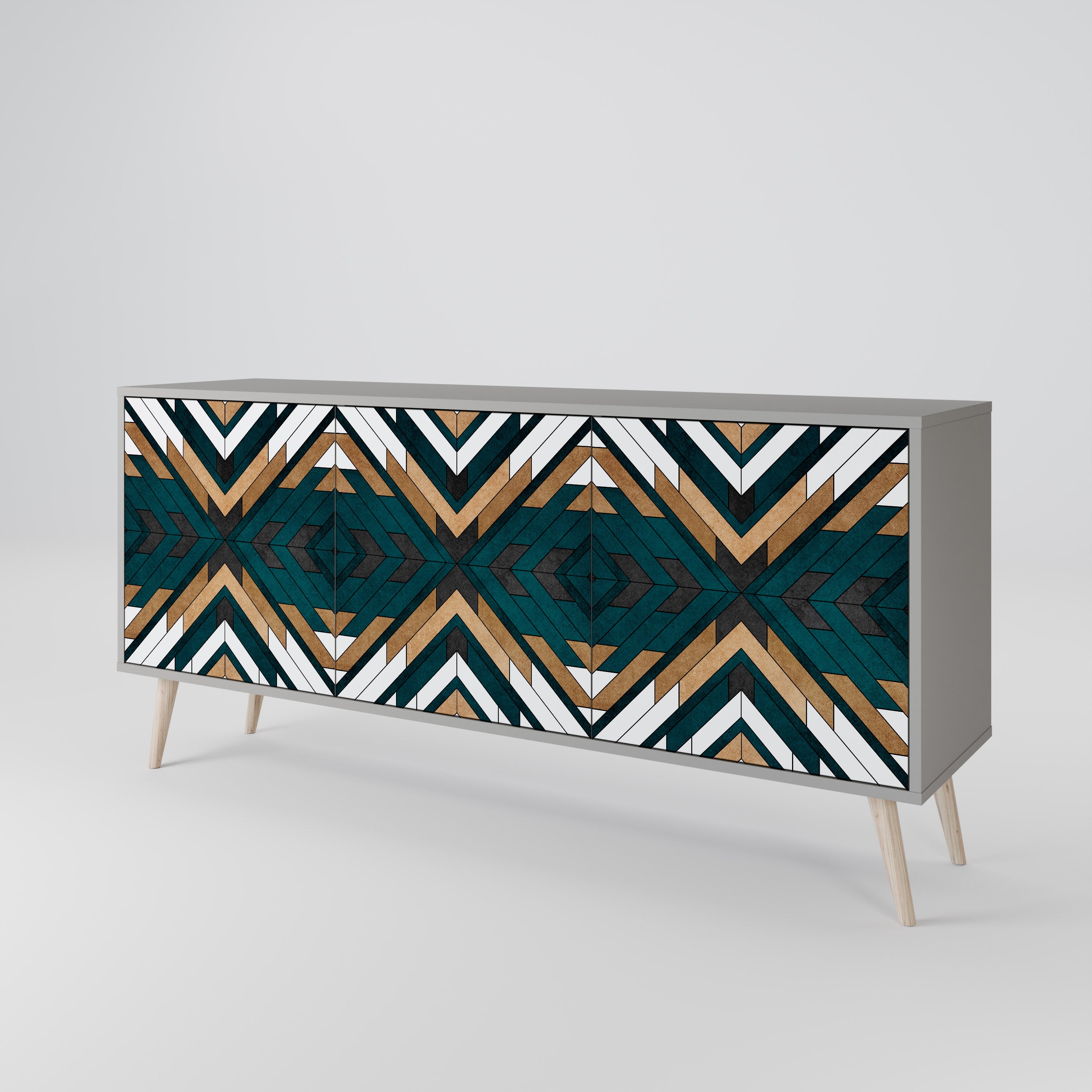 ARTISTIC GEOMETRY 3-Door Sideboard