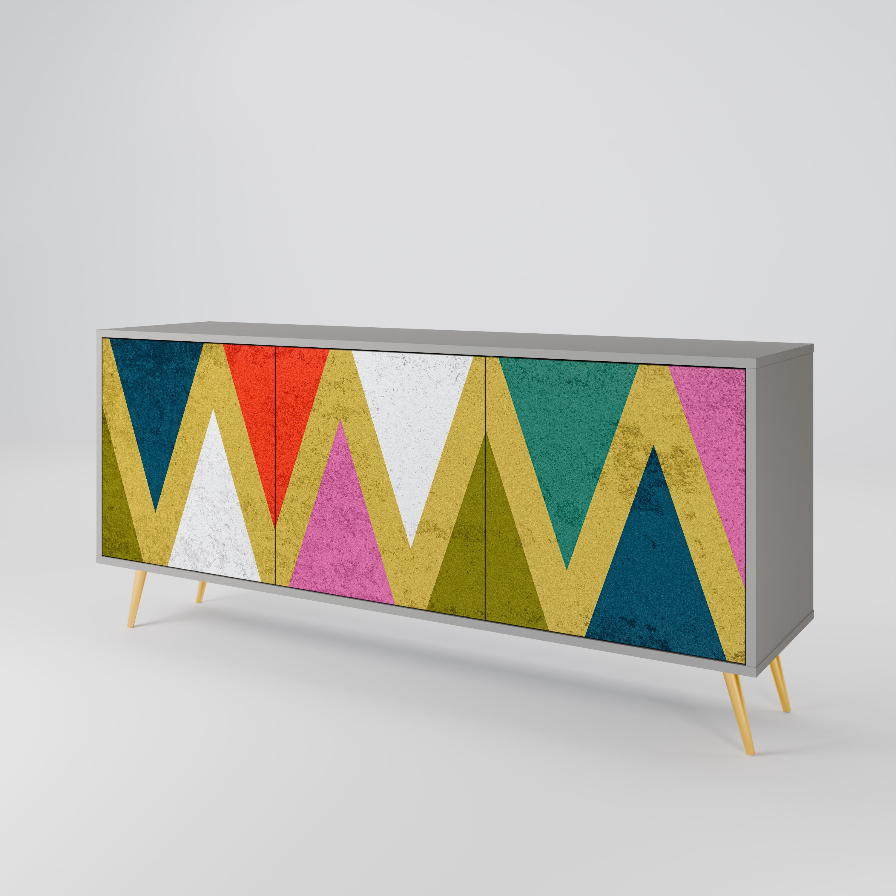 COLORFUL TRIANGLES 3-Door Sideboard