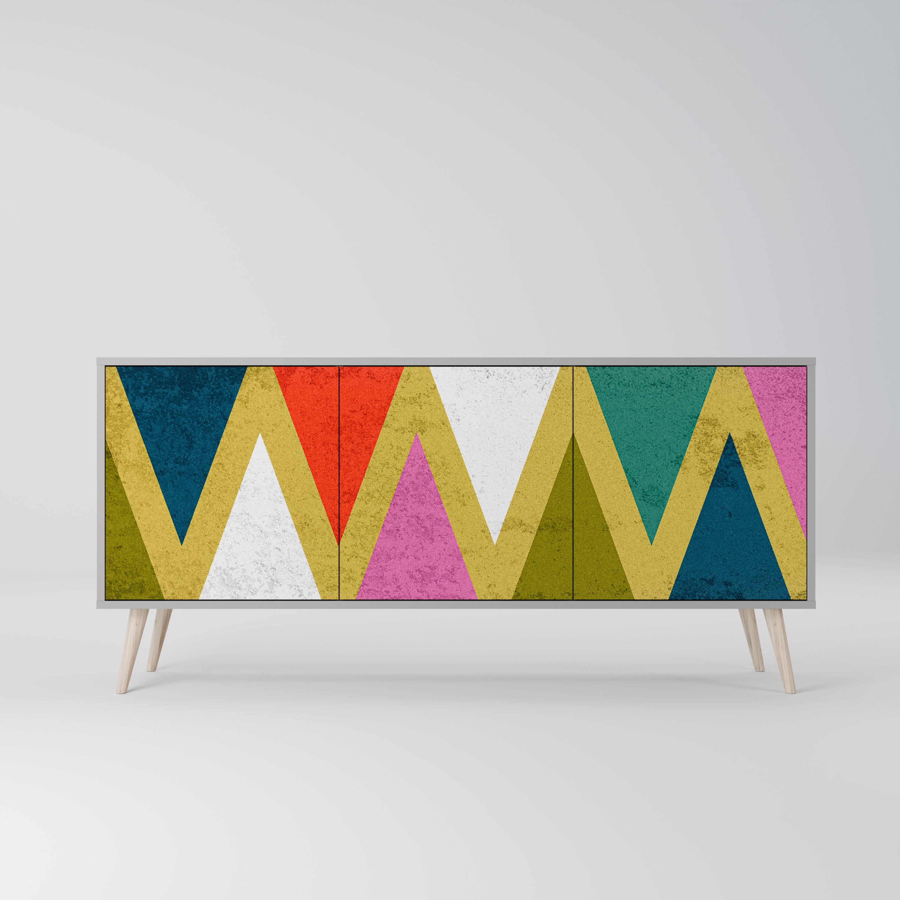 COLORFUL TRIANGLES 3-Door Sideboard
