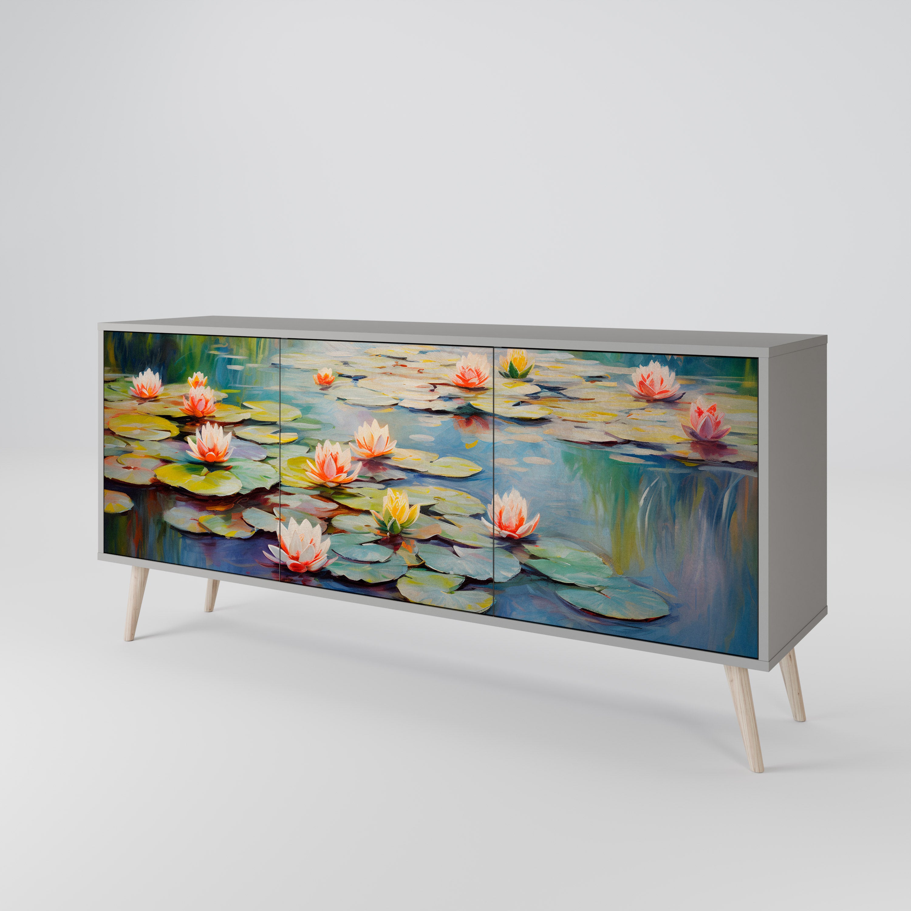 BLOOMING WATERS 3-Door Sideboard