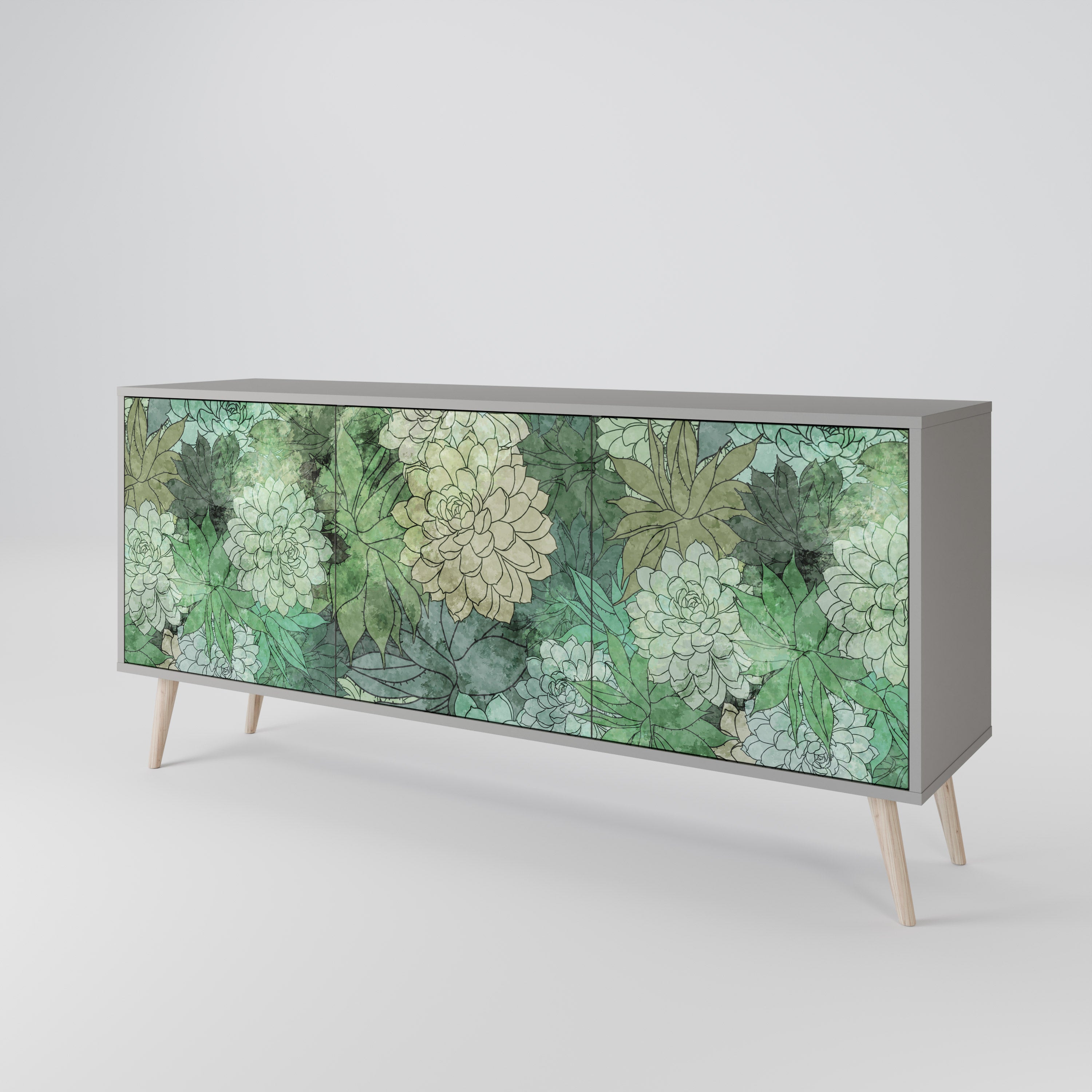 SUCCULENT CLUSTER 3-Door Sideboard