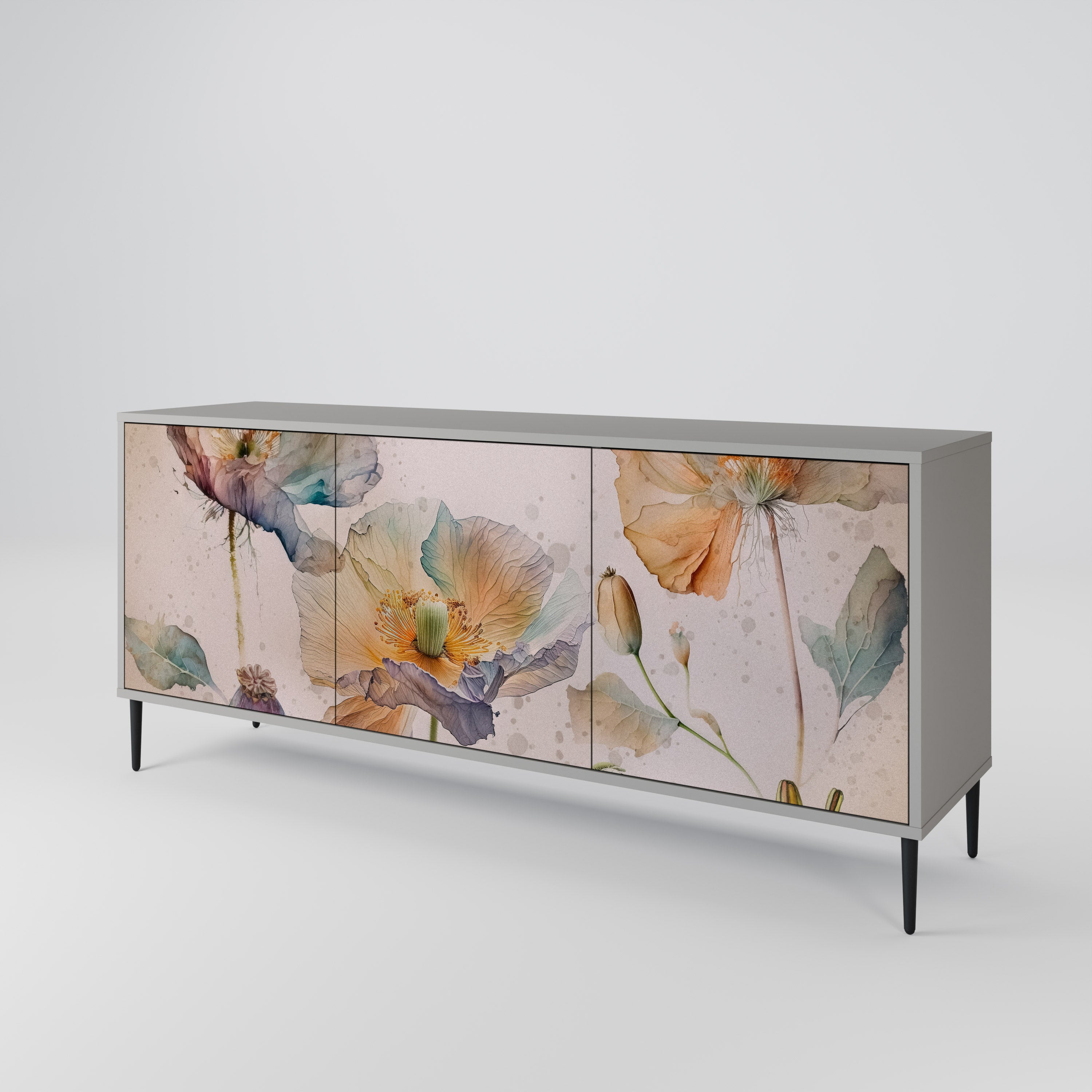 SOFTEN POPPY 3-Door Sideboard