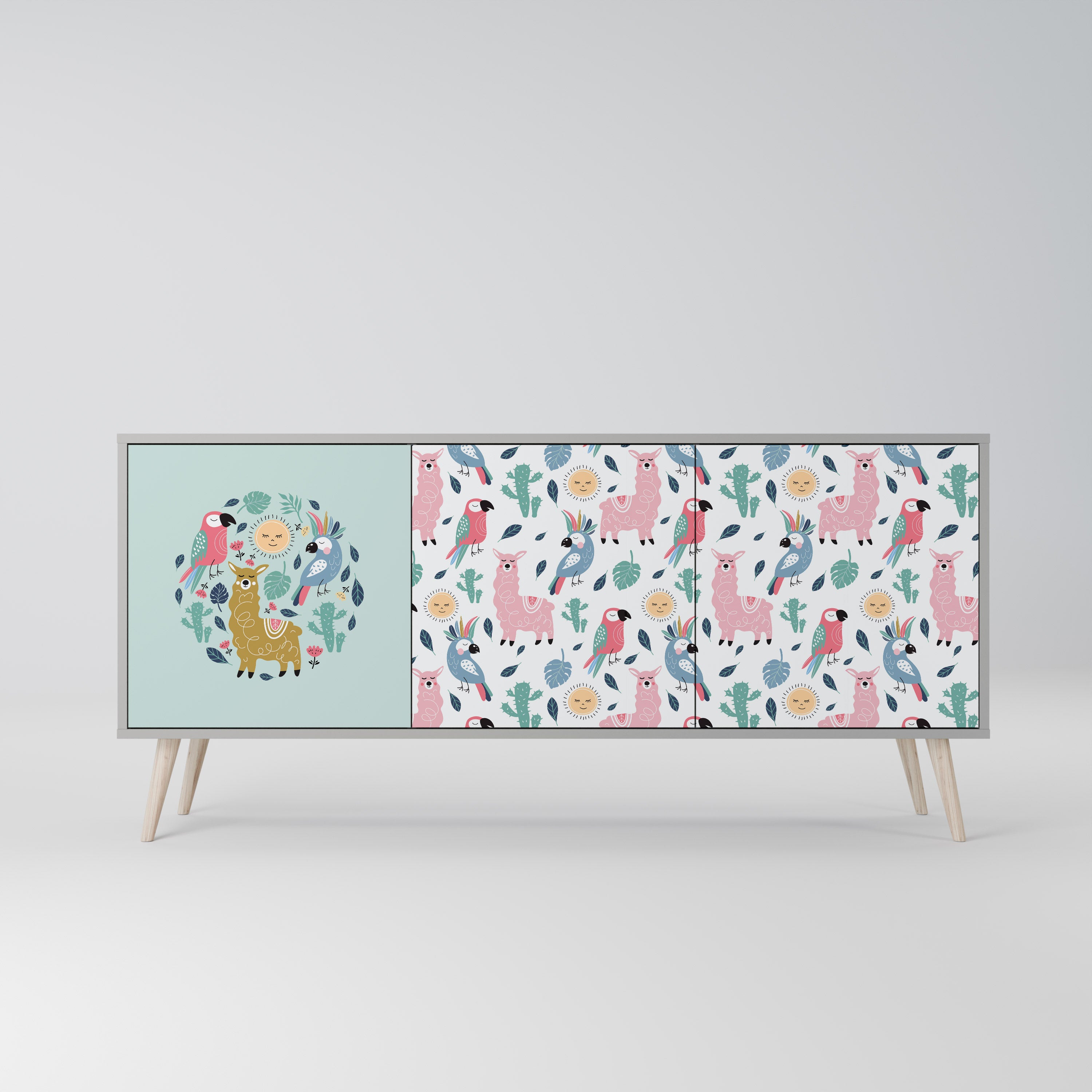 COLORFUL ALPACAS 3-Door Sideboard