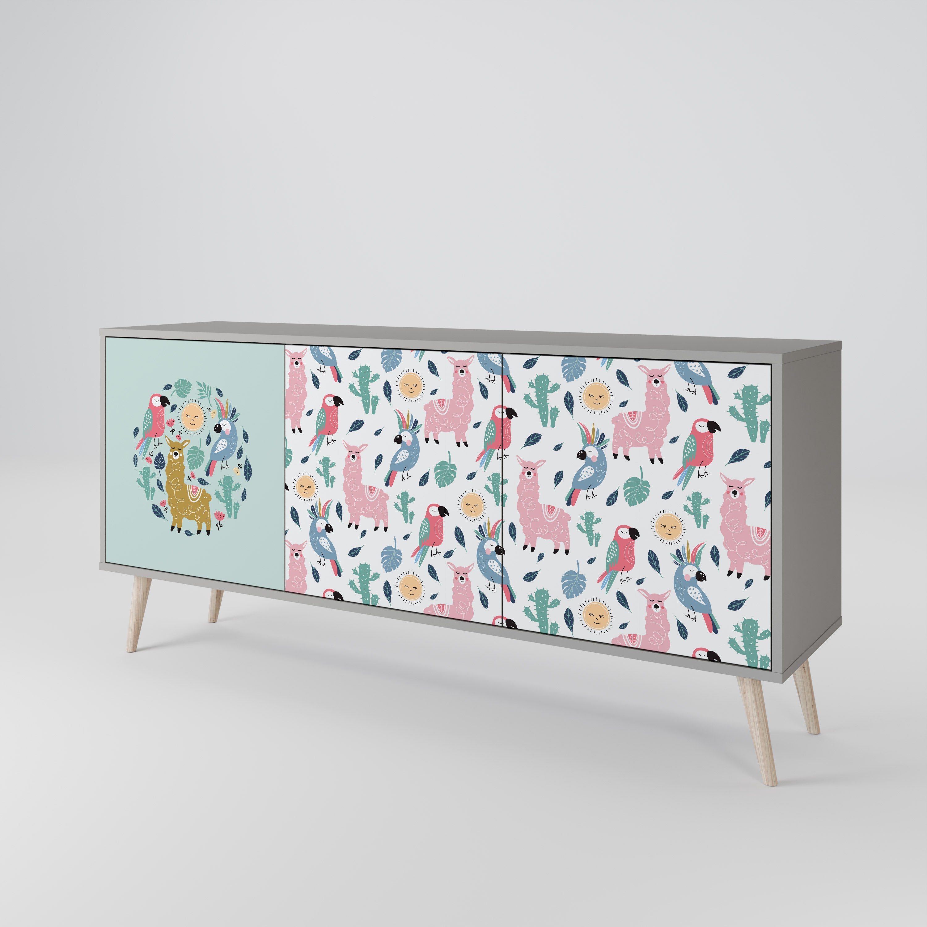 COLORFUL ALPACAS 3-Door Sideboard