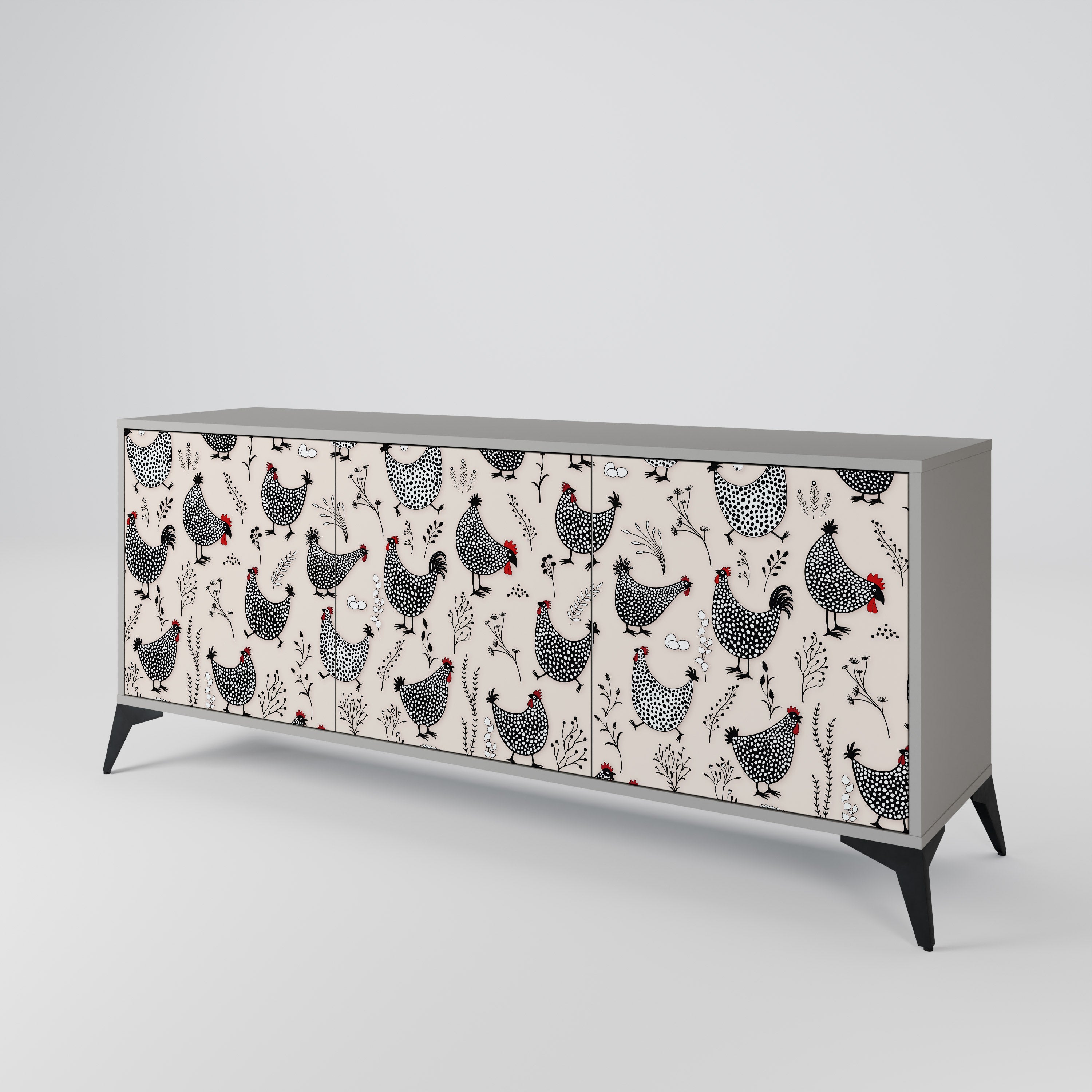 HAPPY HENS 3-Door Sideboard