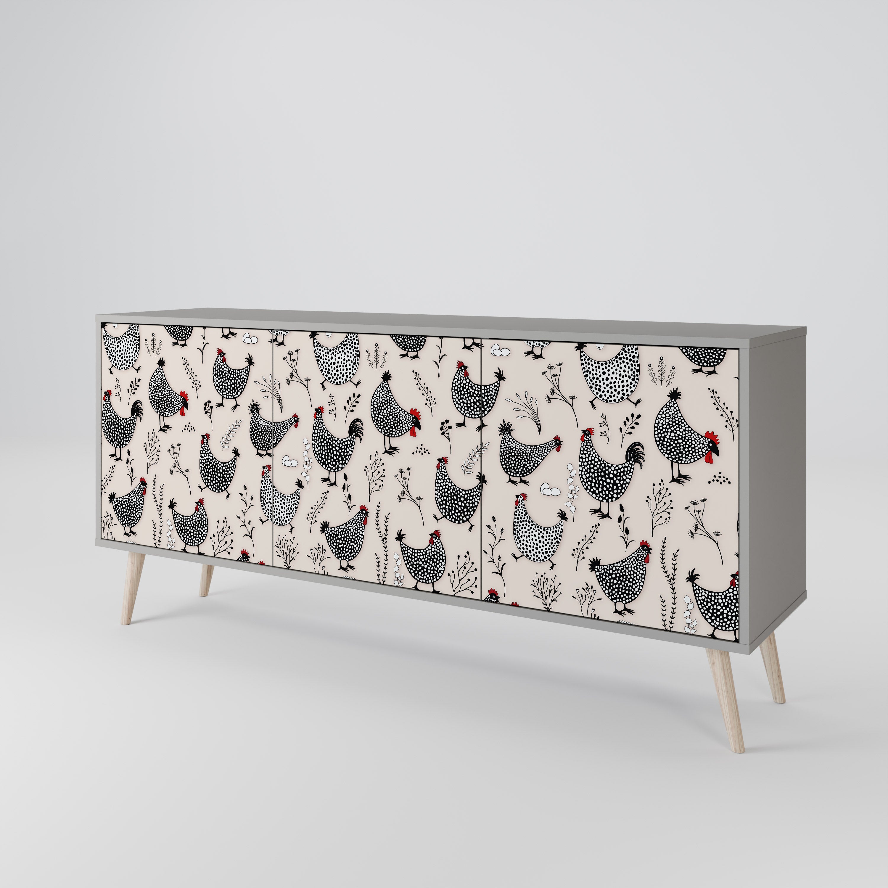 HAPPY HENS 3-Door Sideboard
