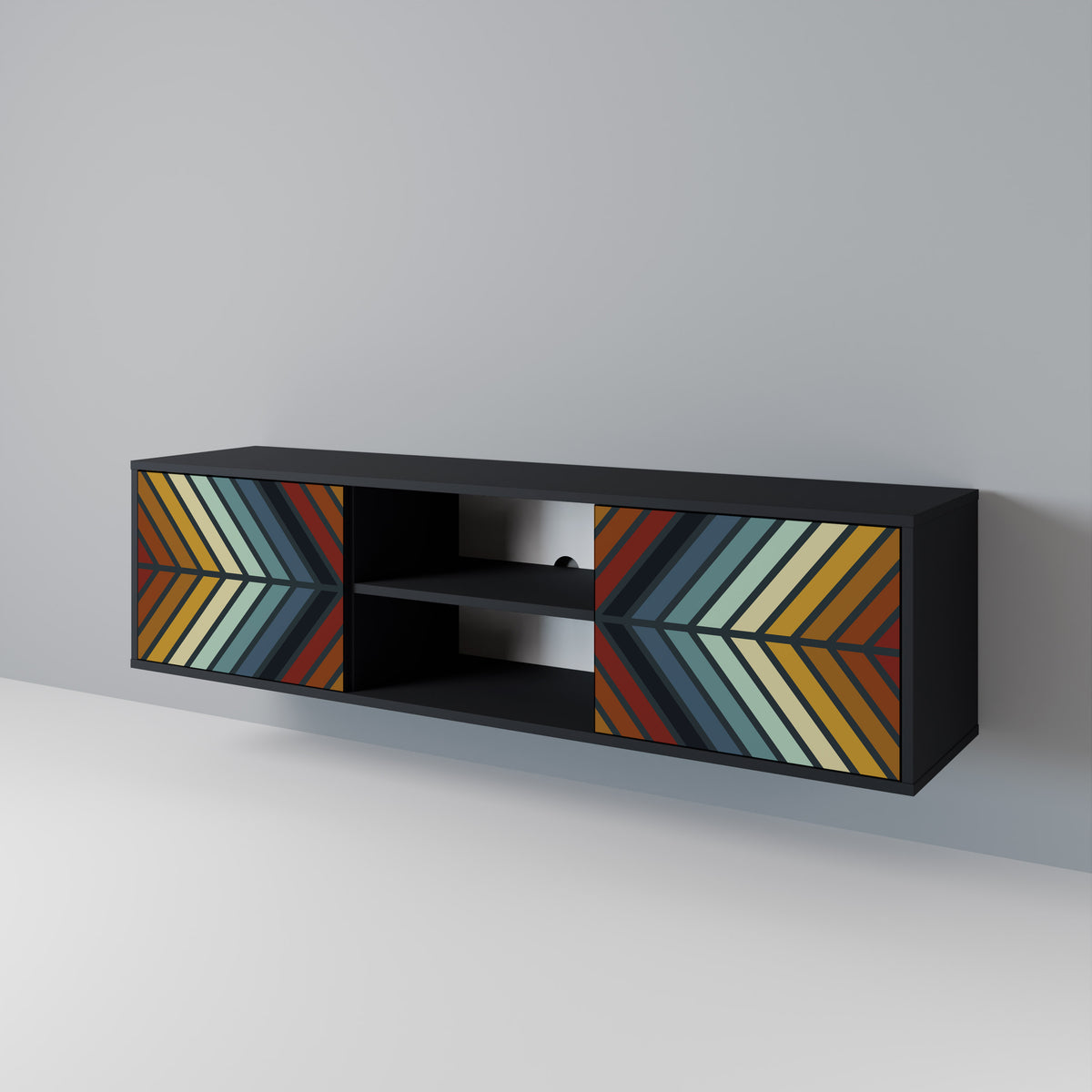INDIGENOUS ZIGZAG Dvoudveřový TV stolek