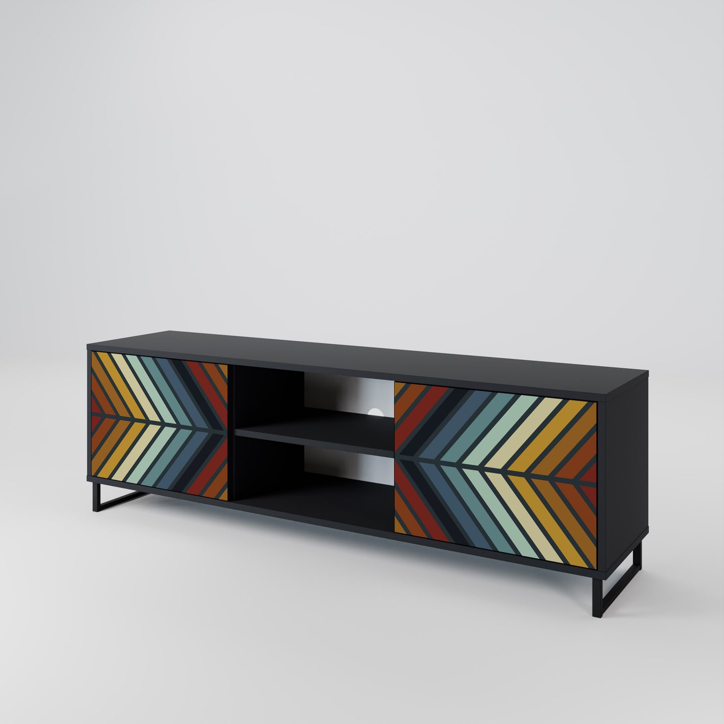 INDIGENOUS ZIGZAG Dvoudveřový TV stolek