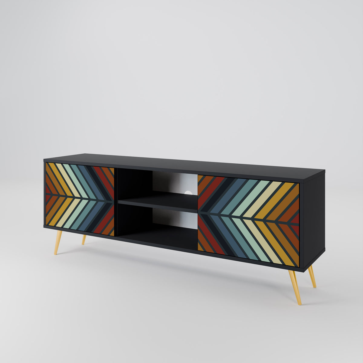 INDIGENOUS ZIGZAG Dvoudveřový TV stolek