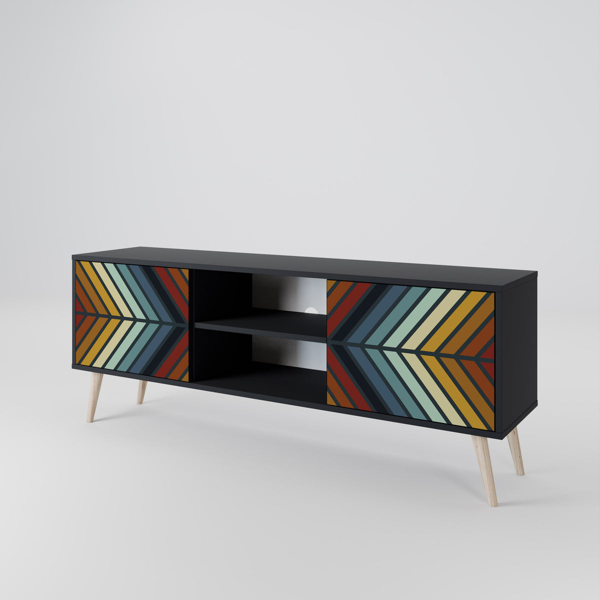 INDIGENOUS ZIGZAG Dvoudveřový TV stolek