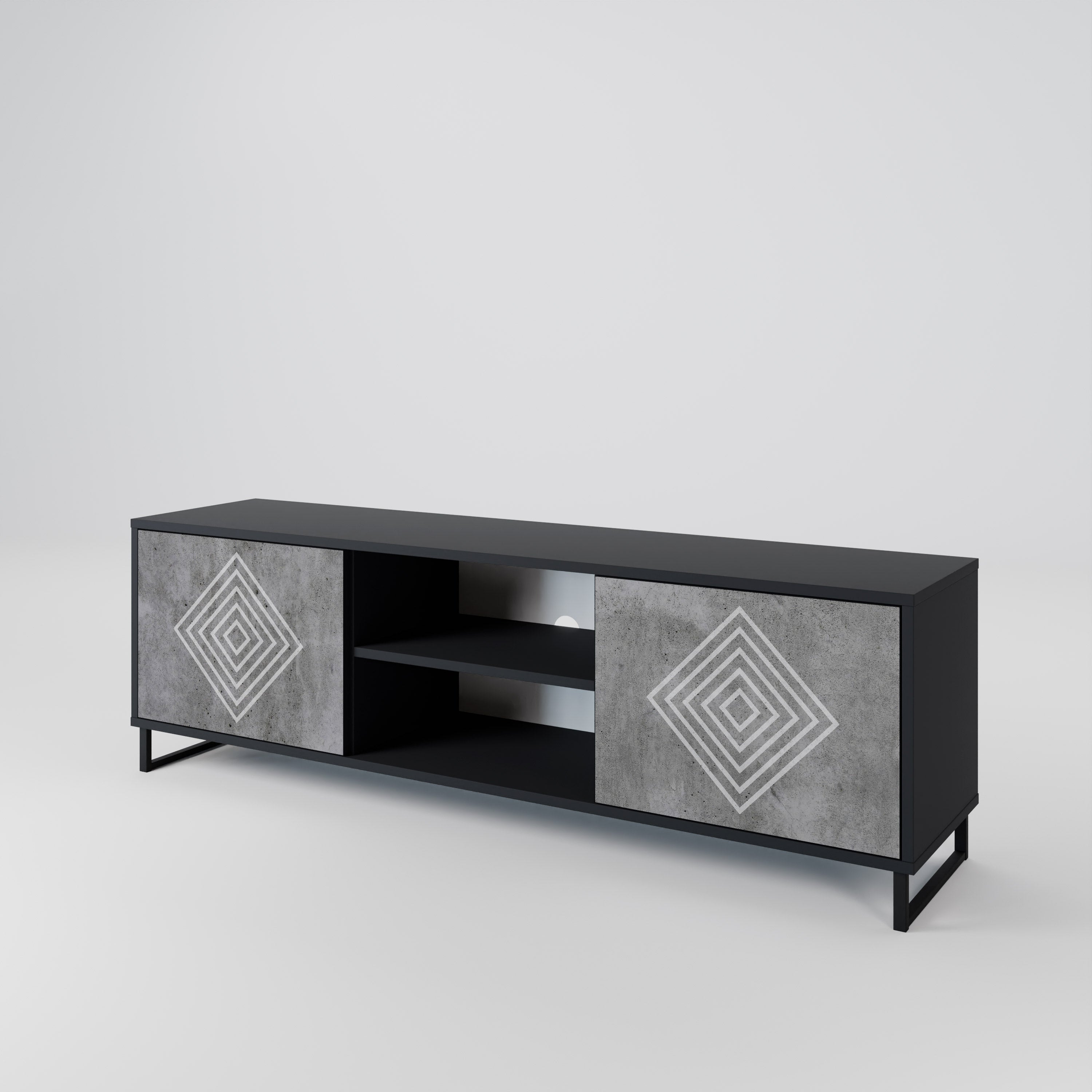 POLYGONAL ARTISTRY 2-Door TV Cabinet