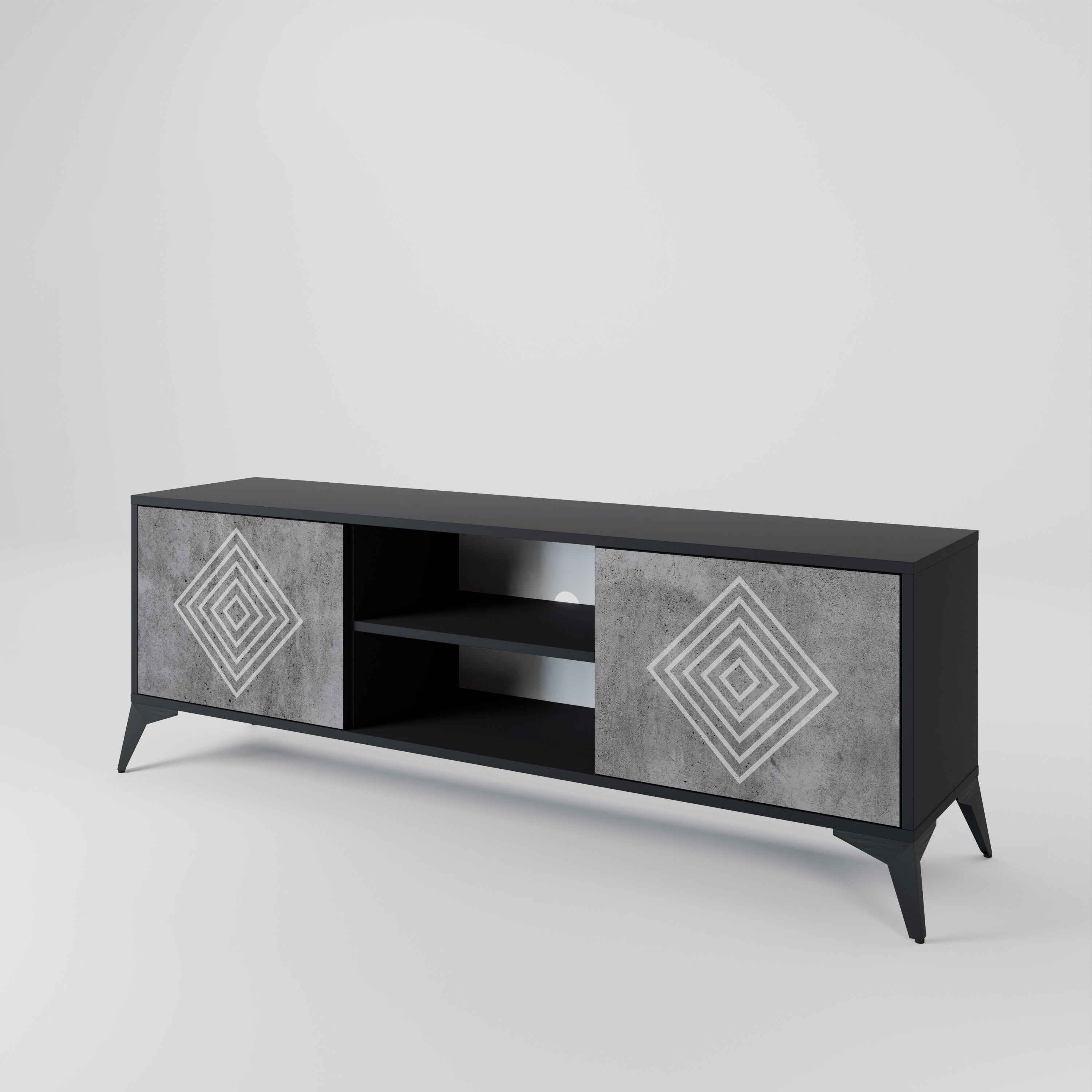 POLYGONAL ARTISTRY 2-Door TV Cabinet