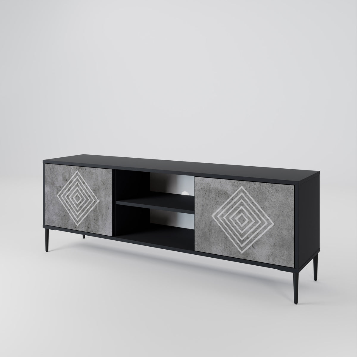 POLYGONAL ARTISTRY Dvoudveřový TV stolek