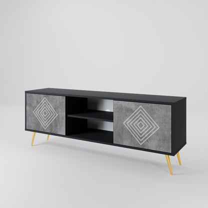 POLYGONAL ARTISTRY Dvoudveřový TV stolek