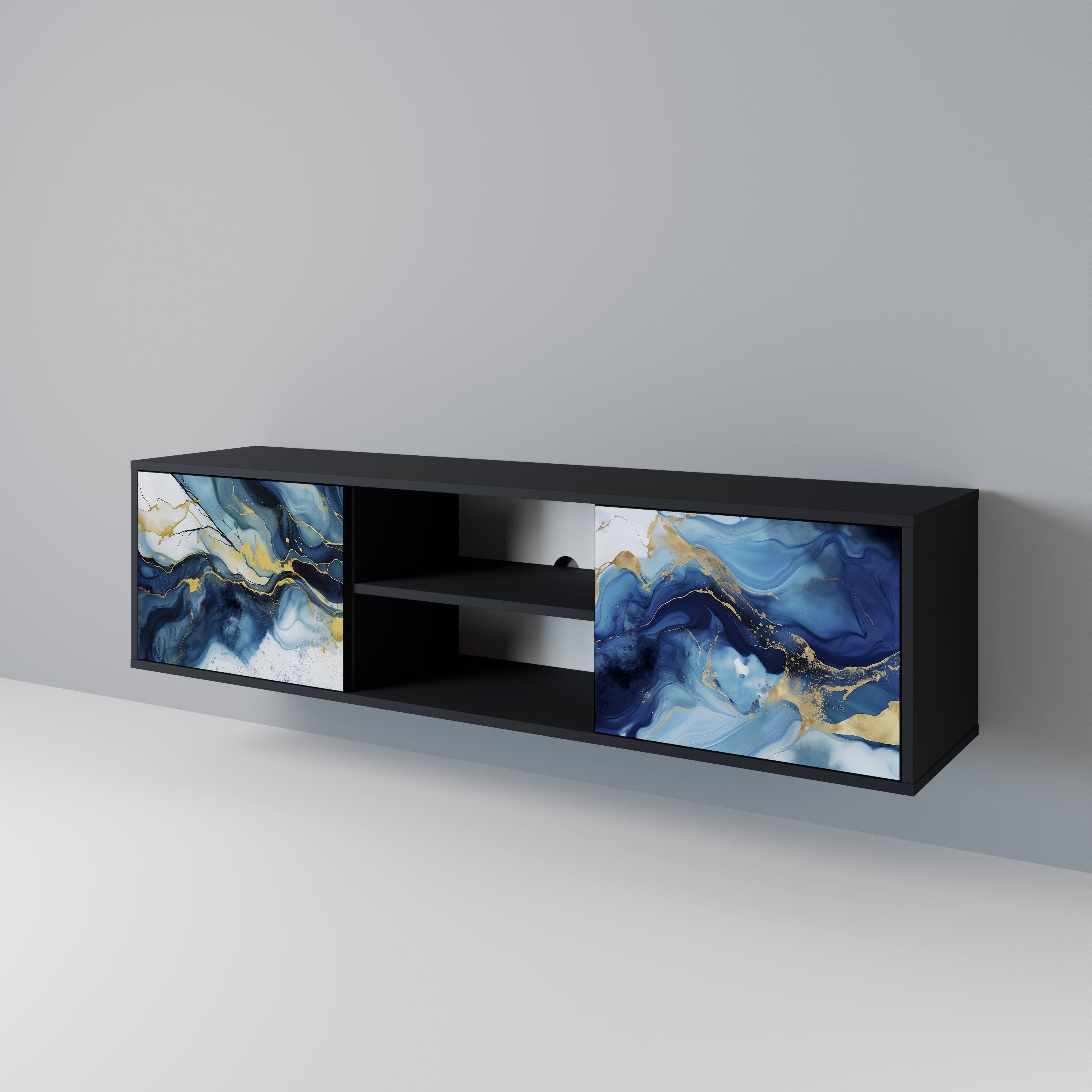INKY MARBLE 2-Door TV Cabinet