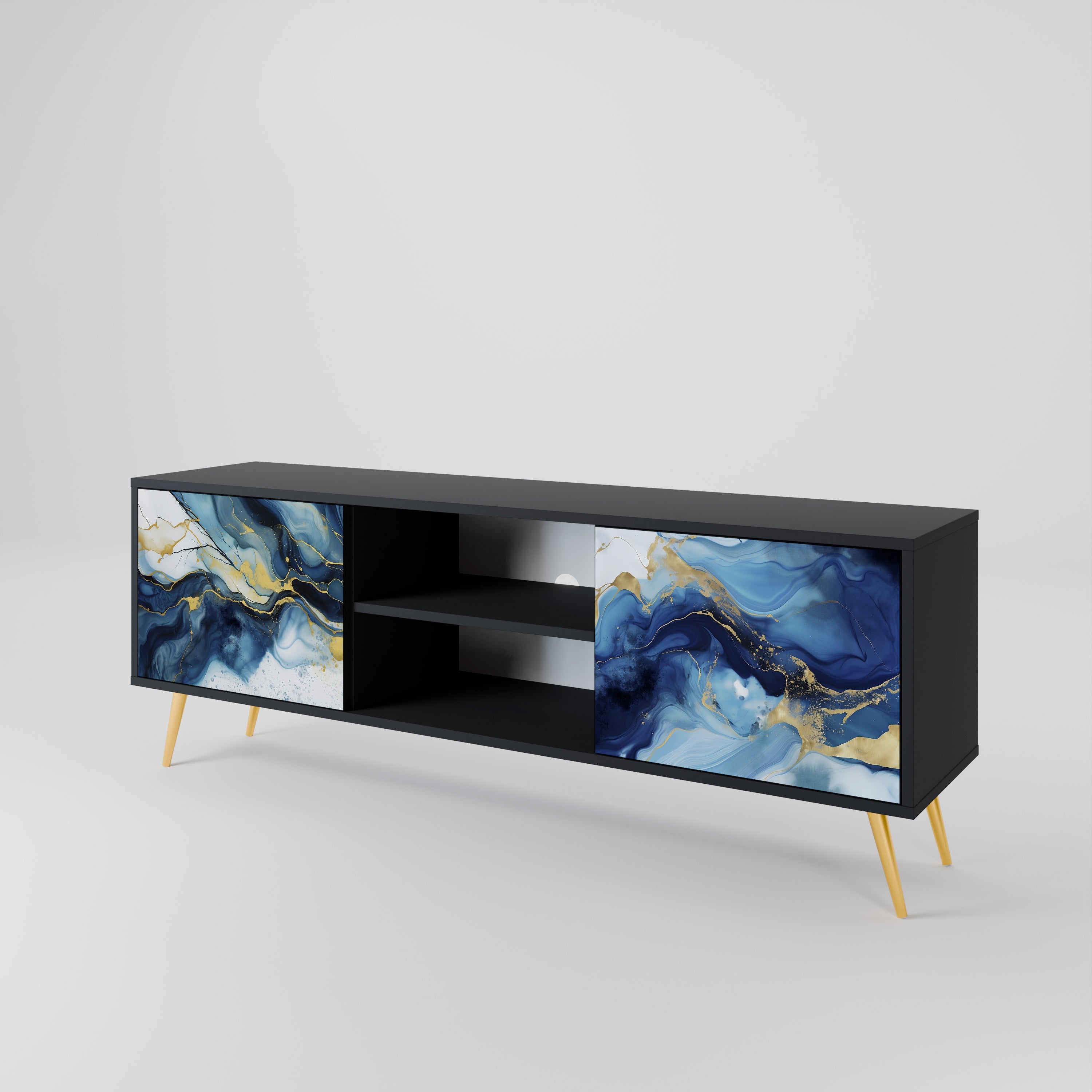 INKY MARBLE 2-Door TV Cabinet