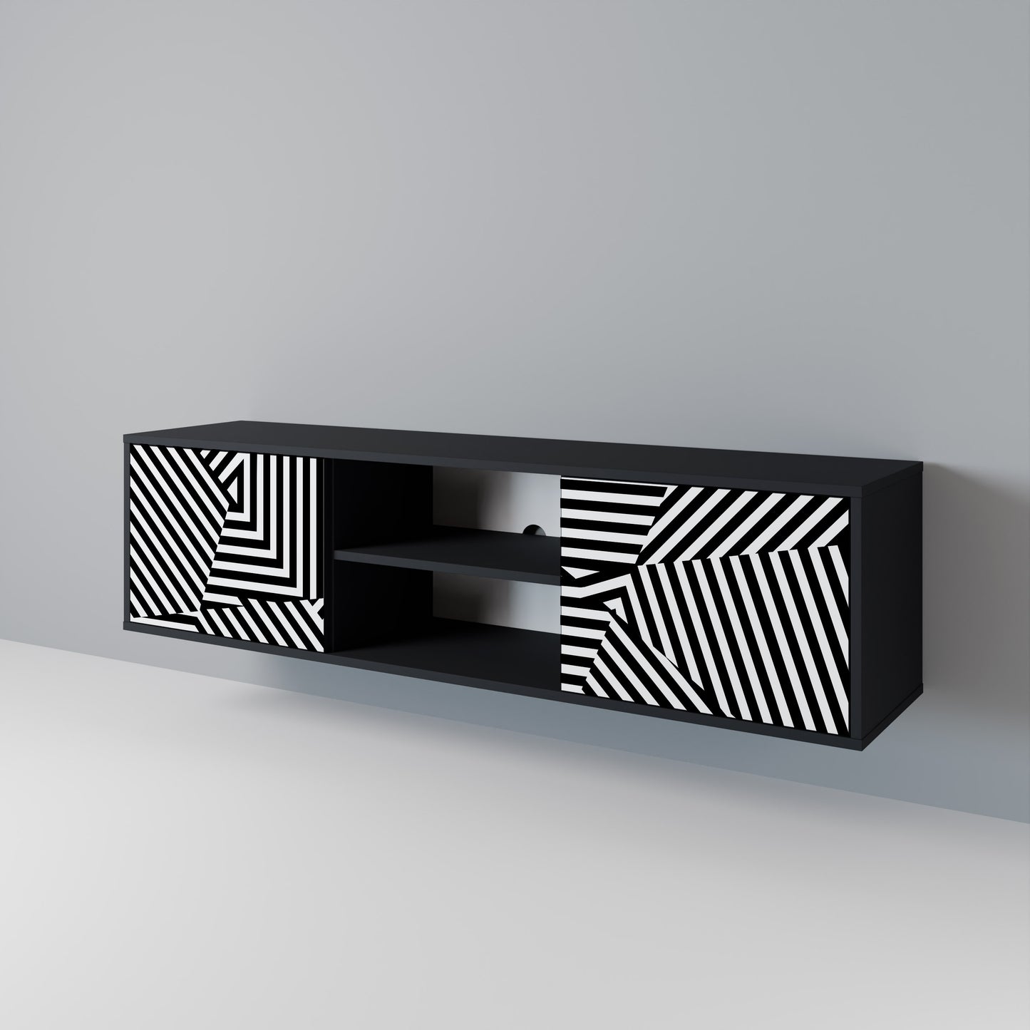 ILLUSIONARY LATTICE Dvoudveřový TV stolek