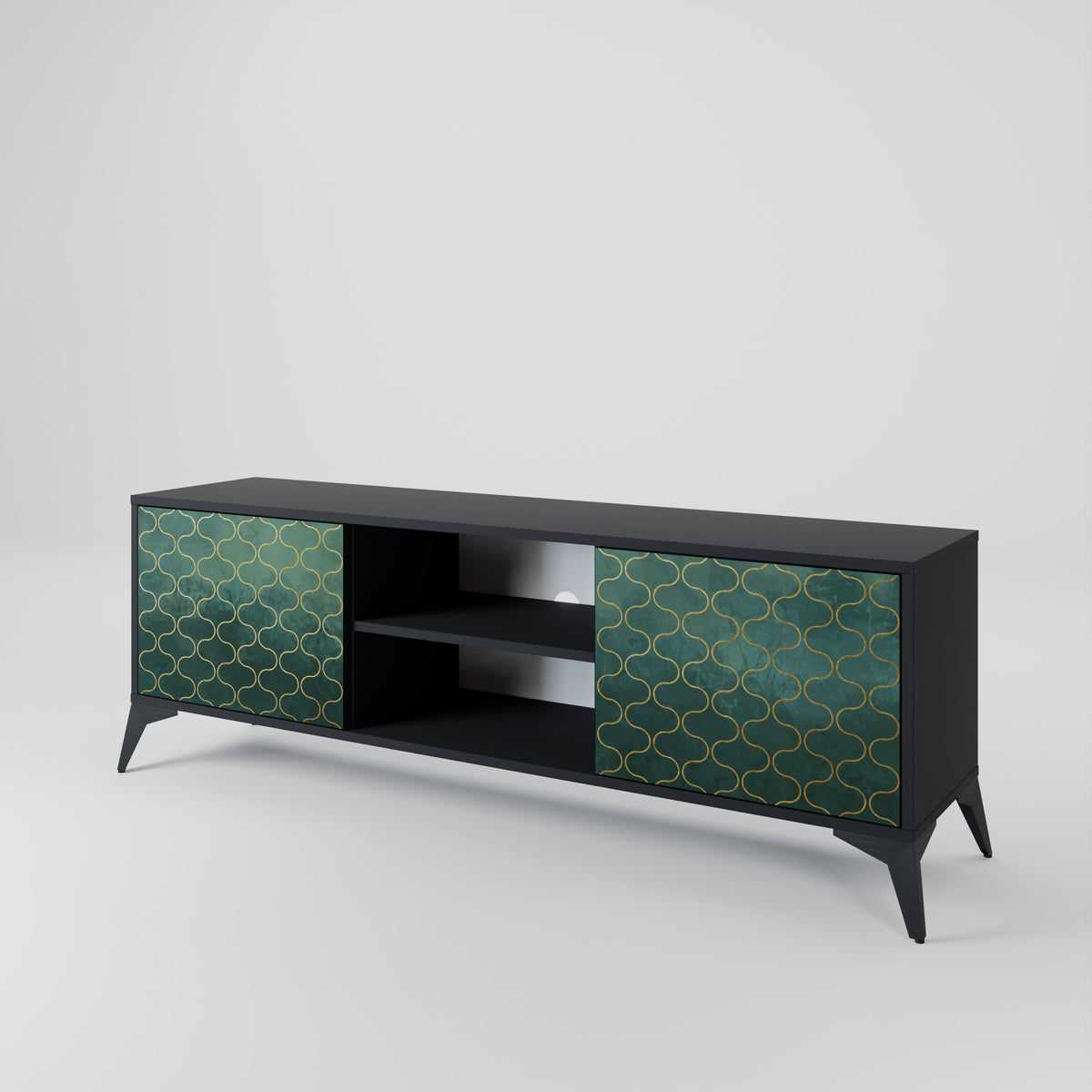 TESSELATED GREENERY Dvoudveřový TV stolek