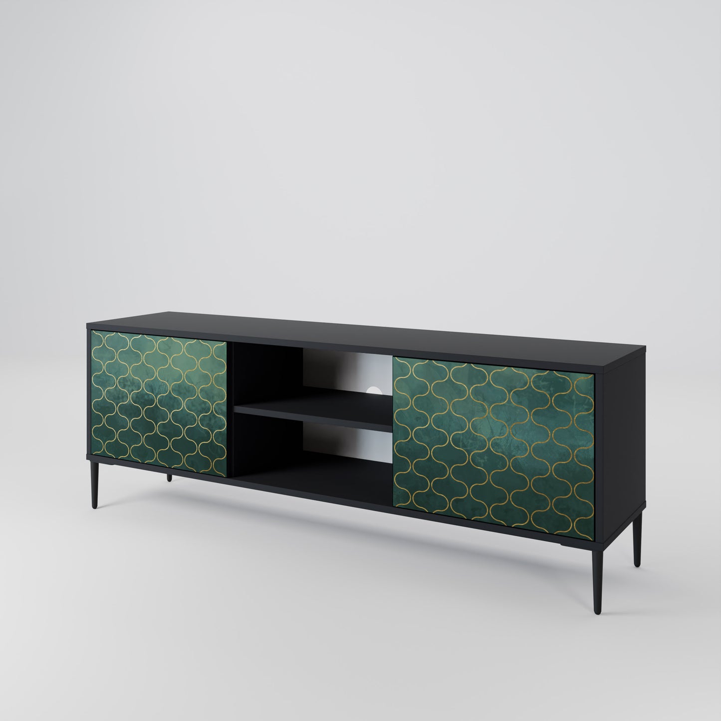 TESSELATED GREENERY Dvoudveřový TV stolek