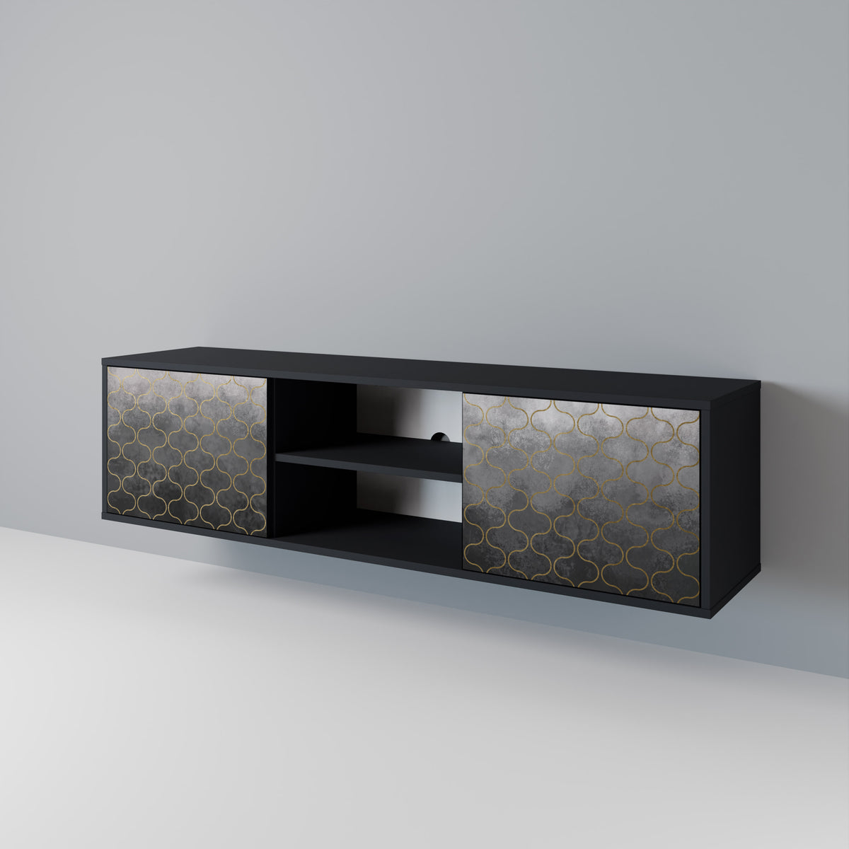 TESSELATED GRAYISH Dvoudveřový TV stolek