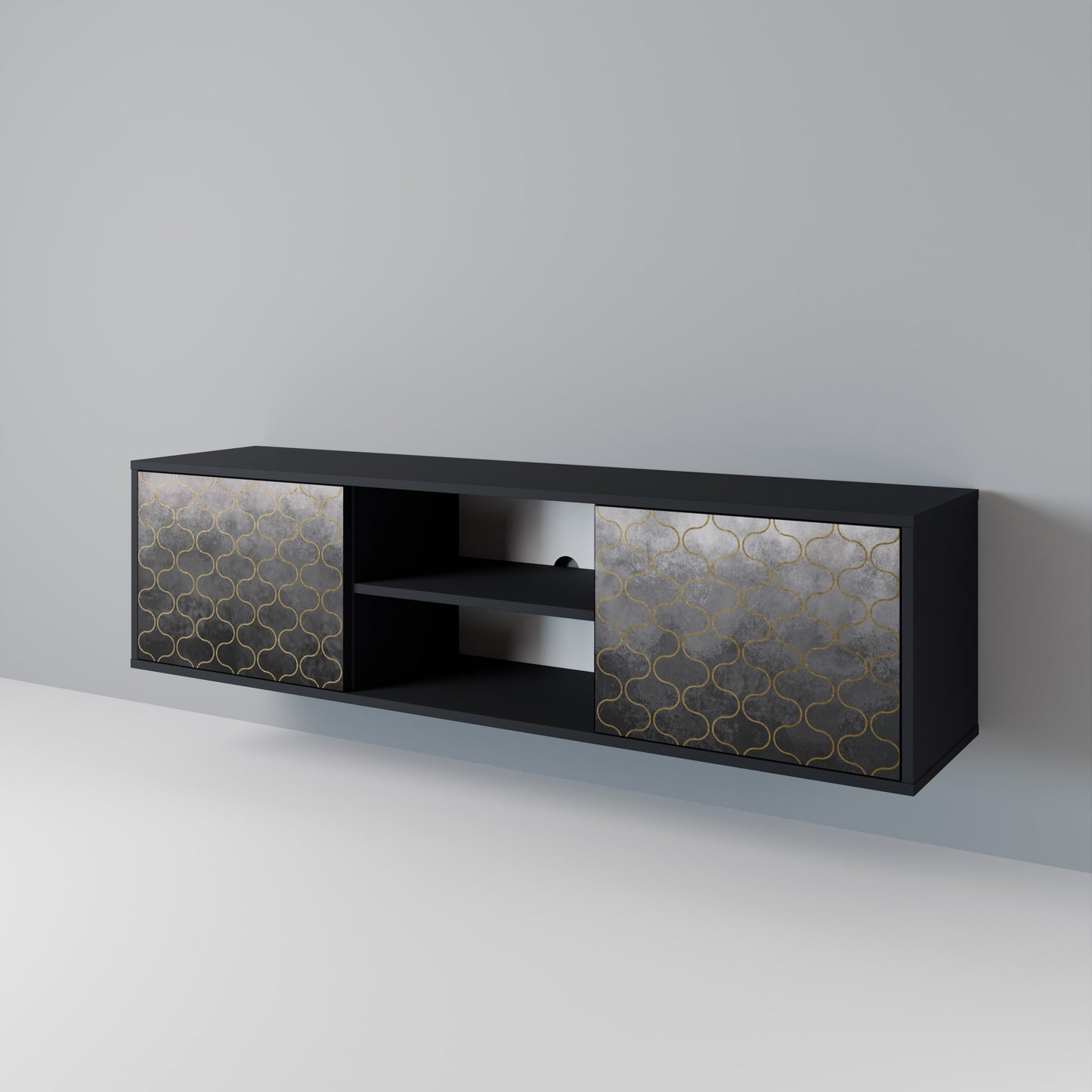 TESSELATED GRAYISH Dvoudveřový TV stolek