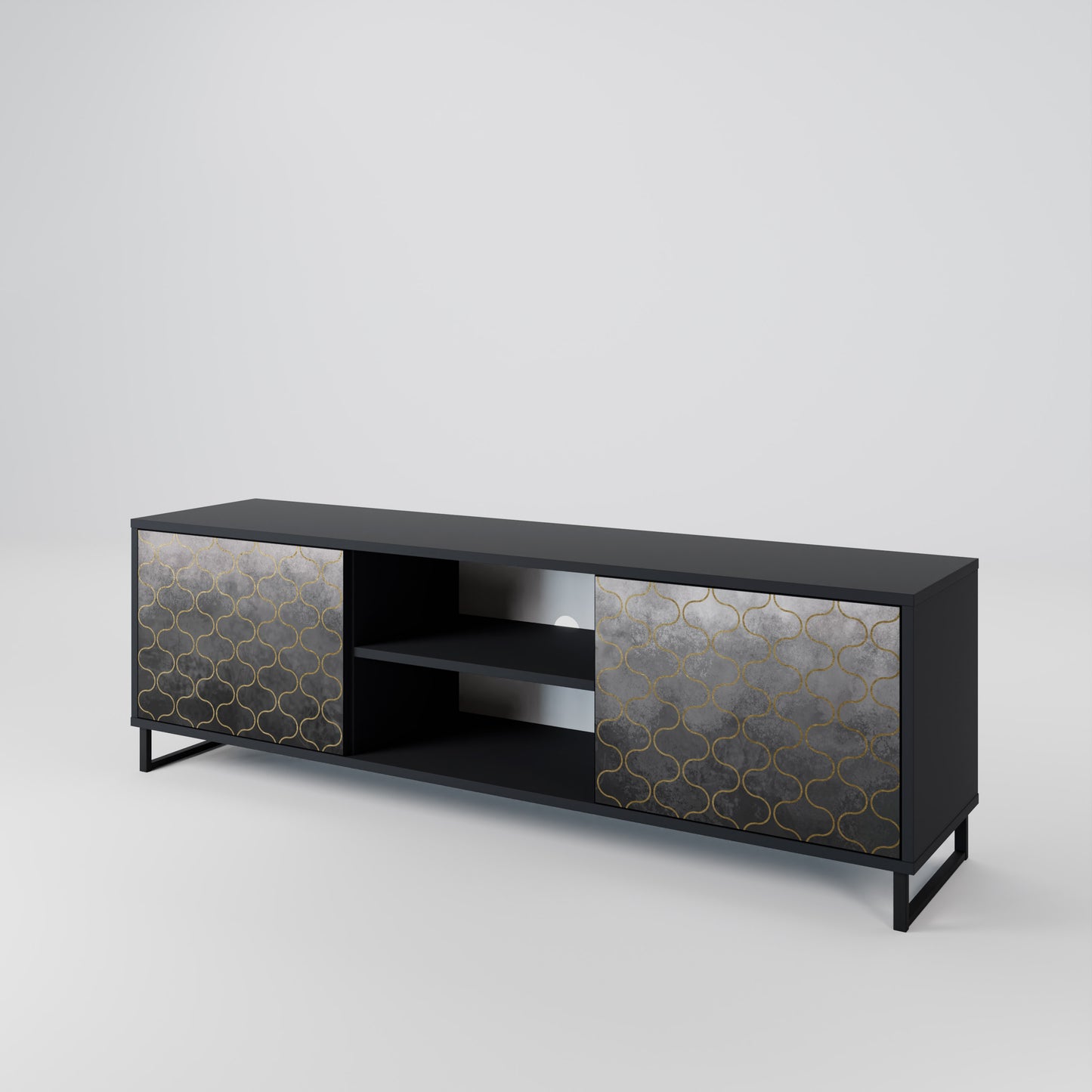 TESSELATED GRAYISH Dvoudveřový TV stolek
