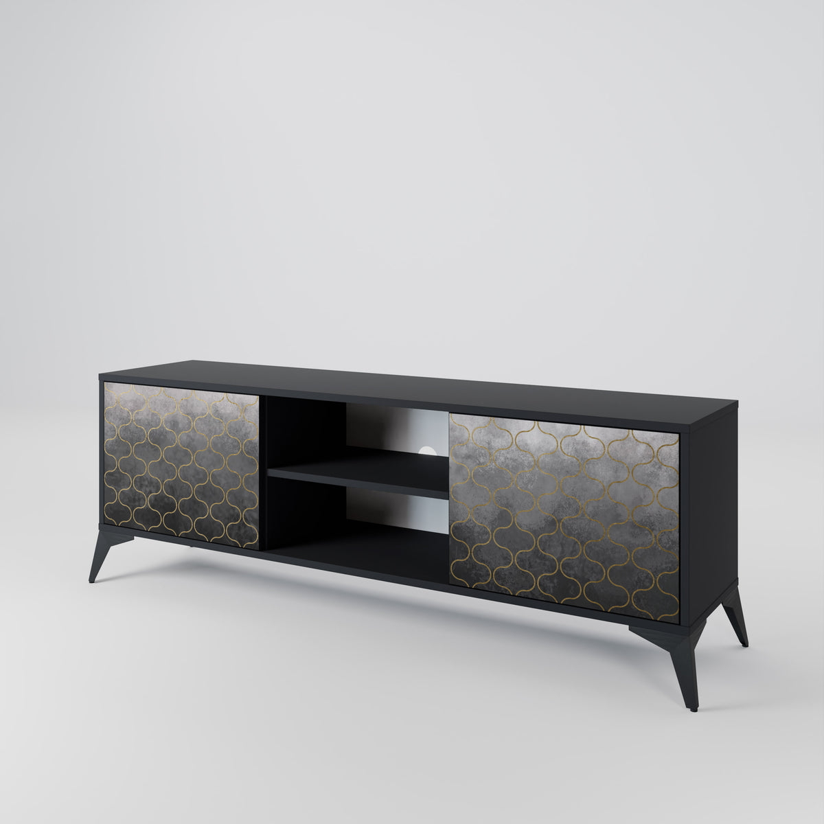 TESSELATED GRAYISH Dvoudveřový TV stolek
