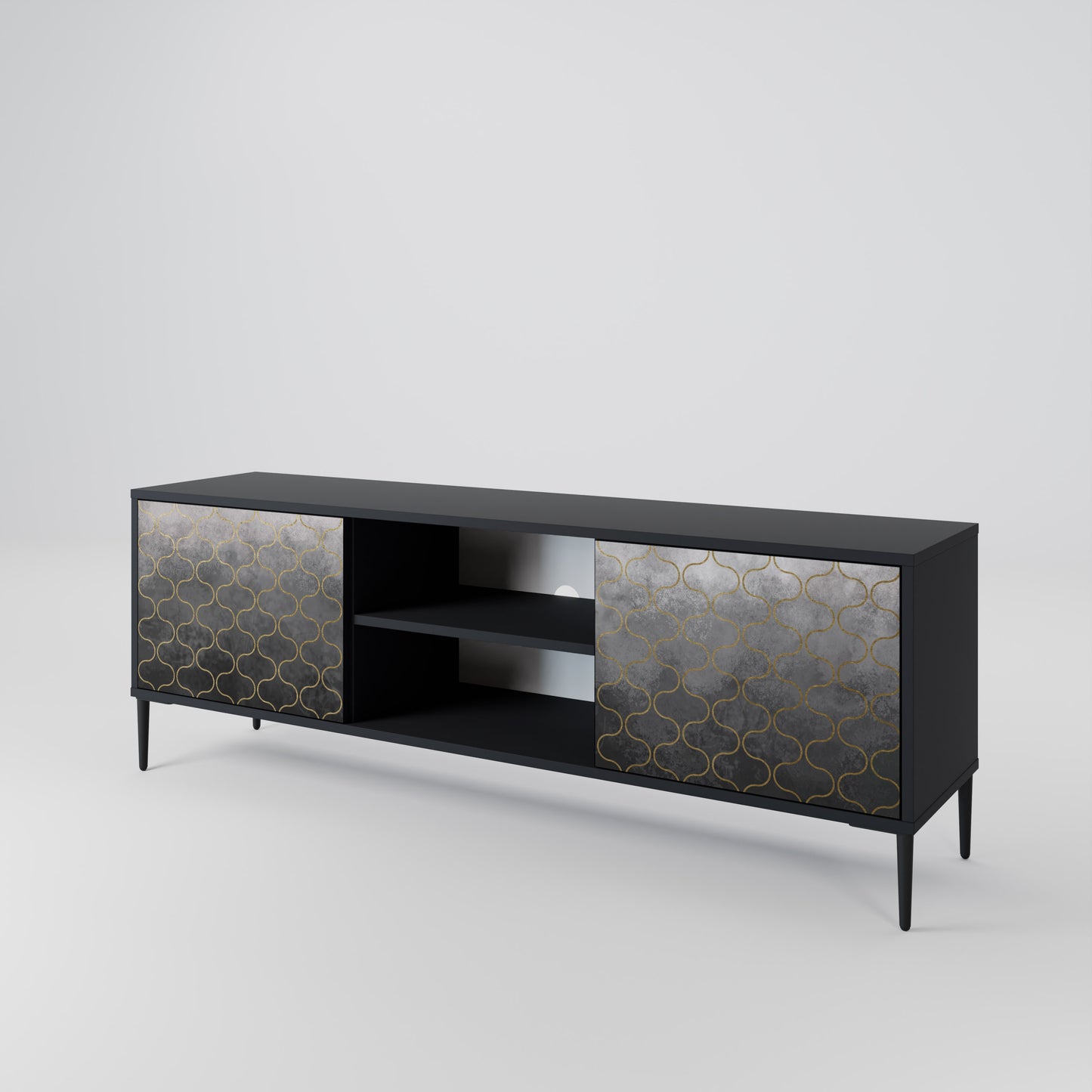 TESSELATED GRAYISH Dvoudveřový TV stolek