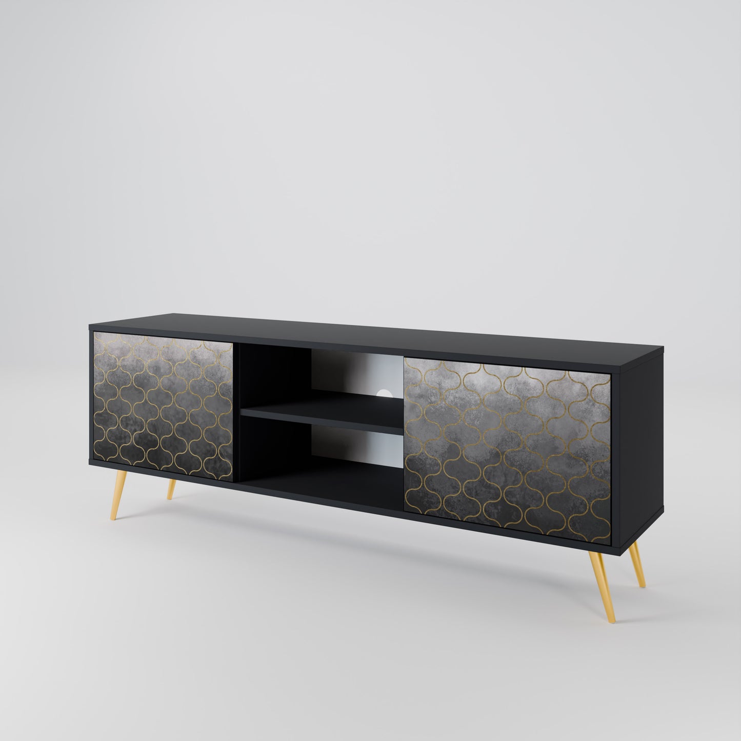 TESSELATED GRAYISH Dvoudveřový TV stolek
