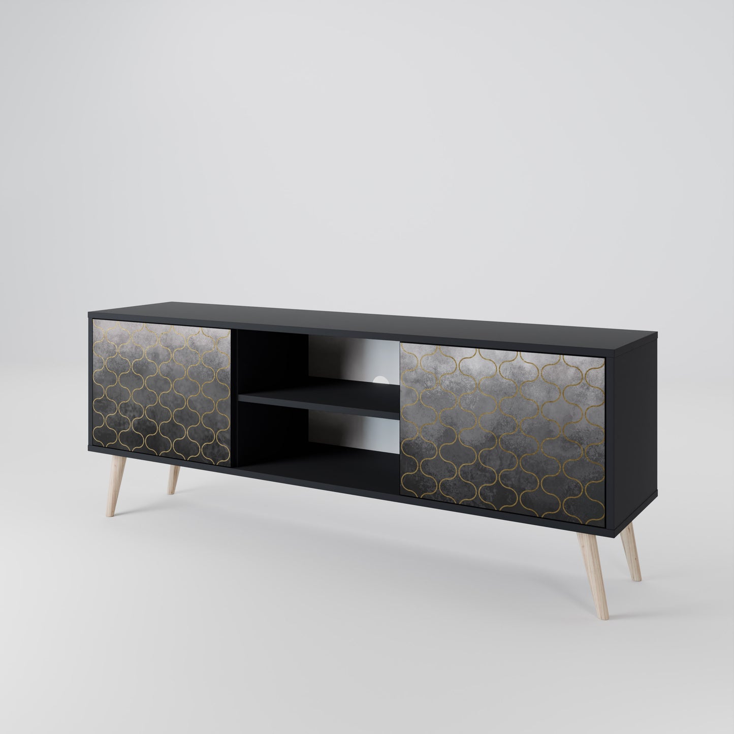 TESSELATED GRAYISH Dvoudveřový TV stolek