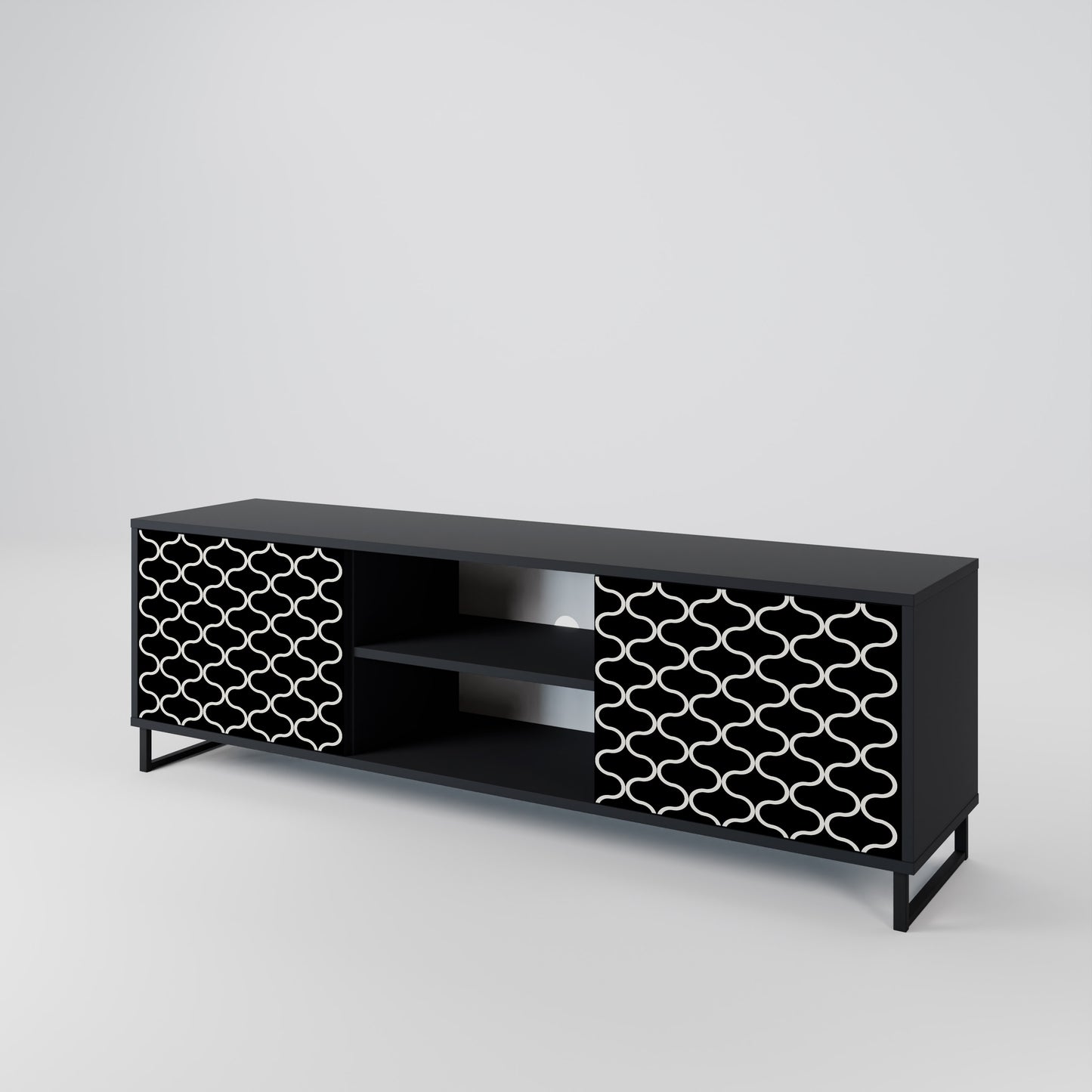 TESSELATED BLACKNESS Dvoudveřový TV stolek