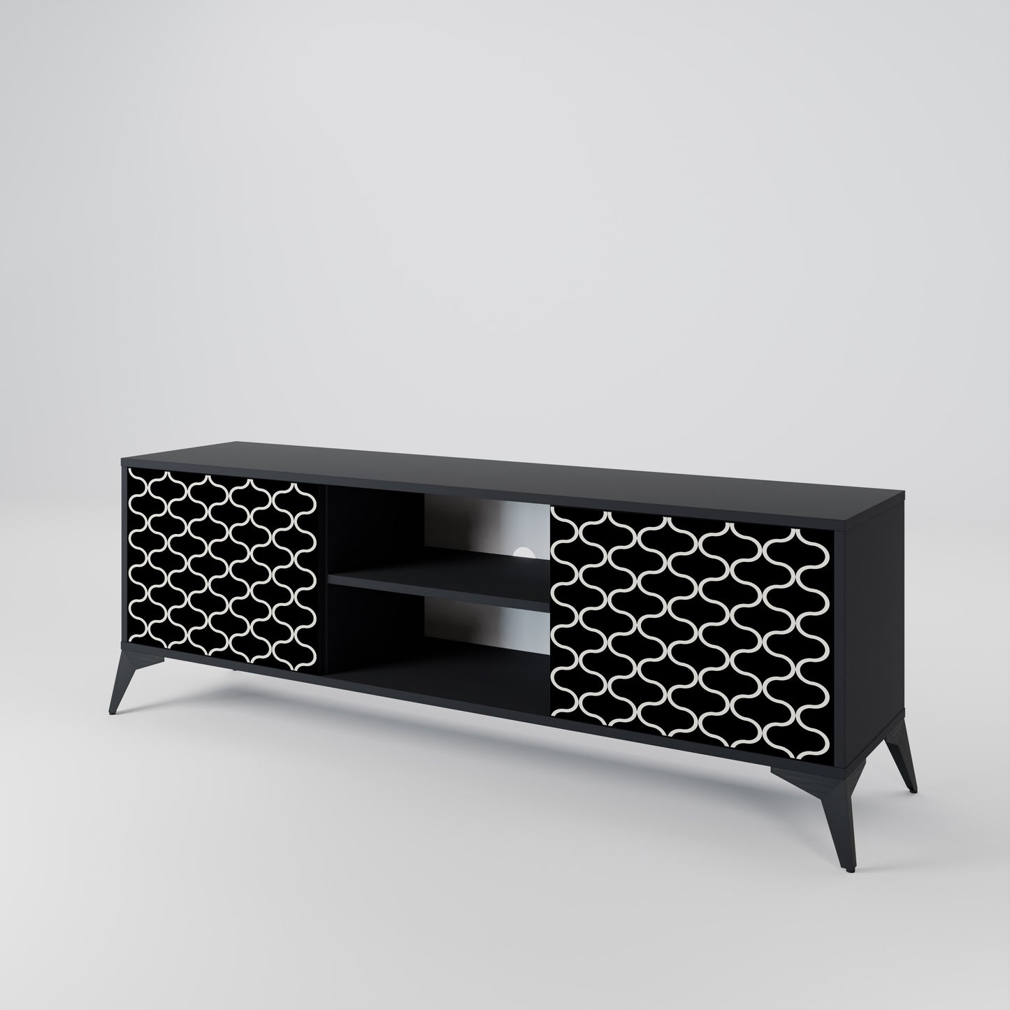 TESSELATED BLACKNESS Dvoudveřový TV stolek
