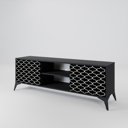 TESSELATED BLACKNESS Dvoudveřový TV stolek