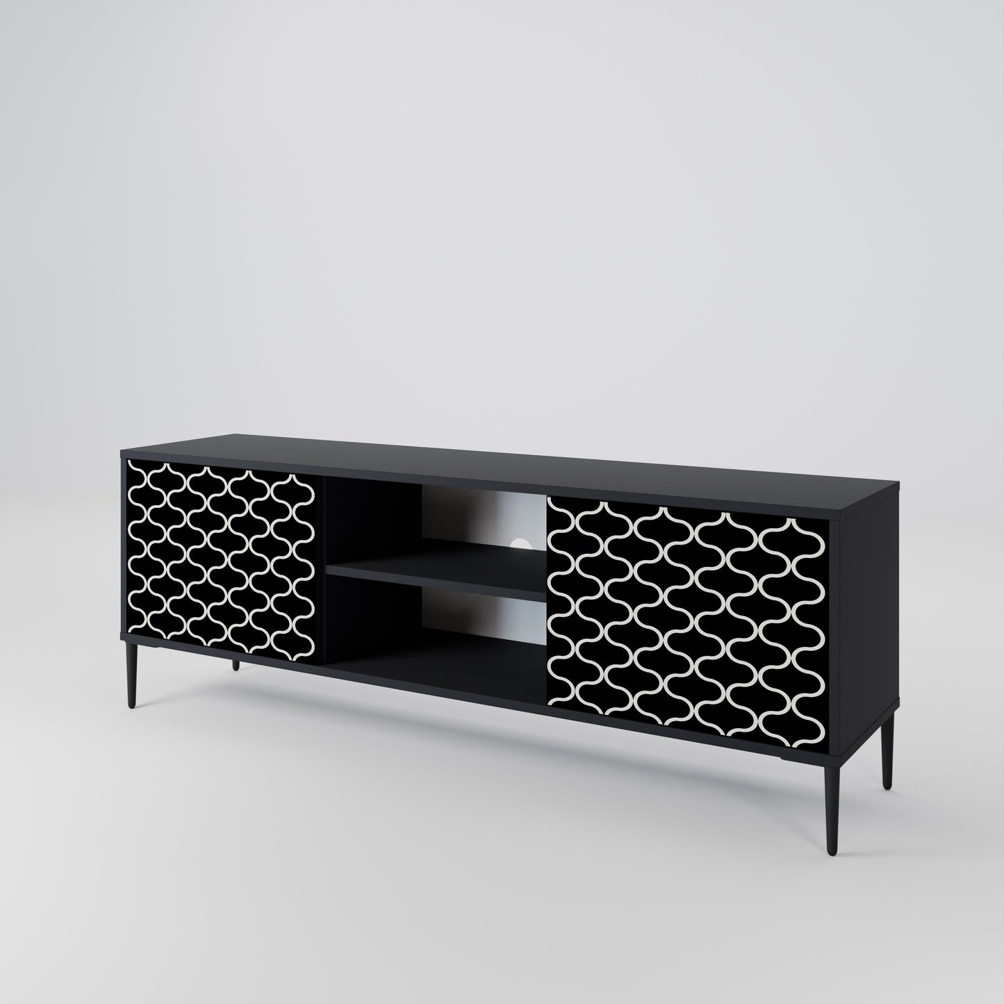 TESSELATED BLACKNESS Dvoudveřový TV stolek