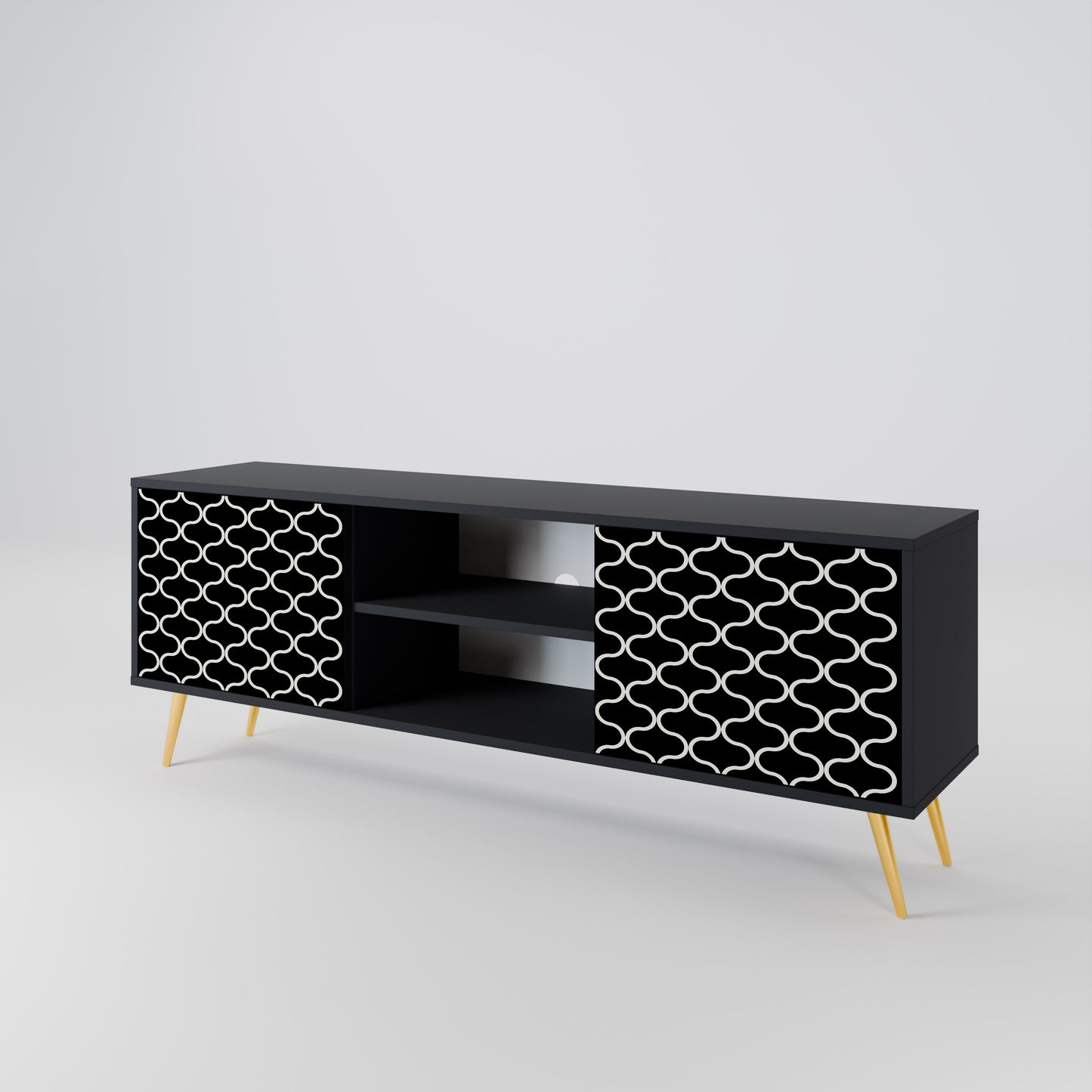TESSELATED BLACKNESS Dvoudveřový TV stolek