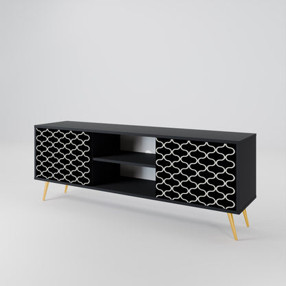 TESSELATED BLACKNESS Dvoudveřový TV stolek
