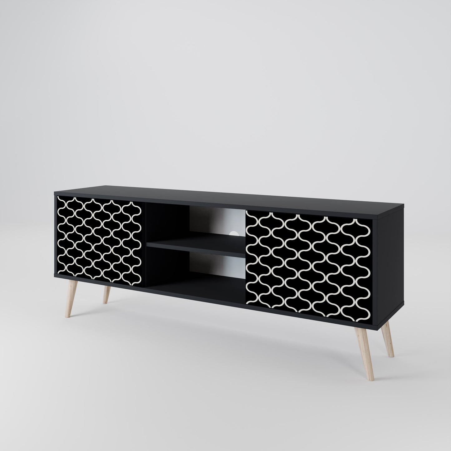 TESSELATED BLACKNESS Dvoudveřový TV stolek