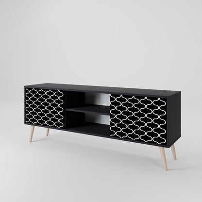 TESSELATED BLACKNESS Dvoudveřový TV stolek