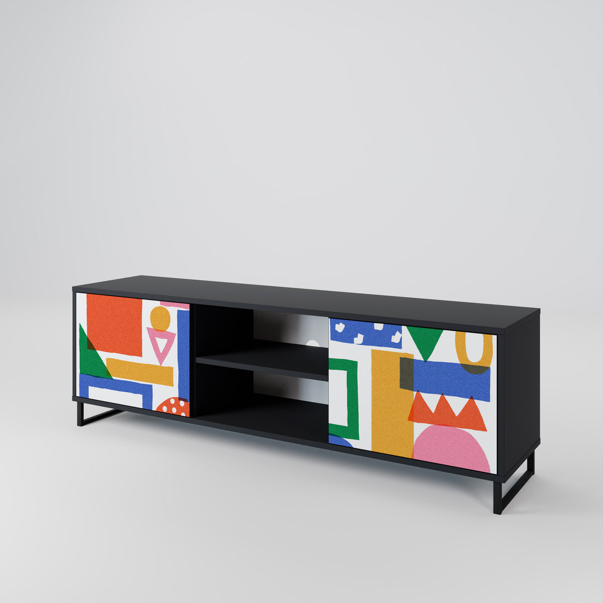 GEOMETRIC GLIMMER Dvoudveřový TV stolek