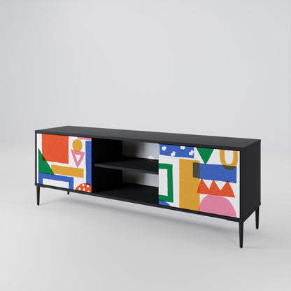 GEOMETRIC GLIMMER Dvoudveřový TV stolek
