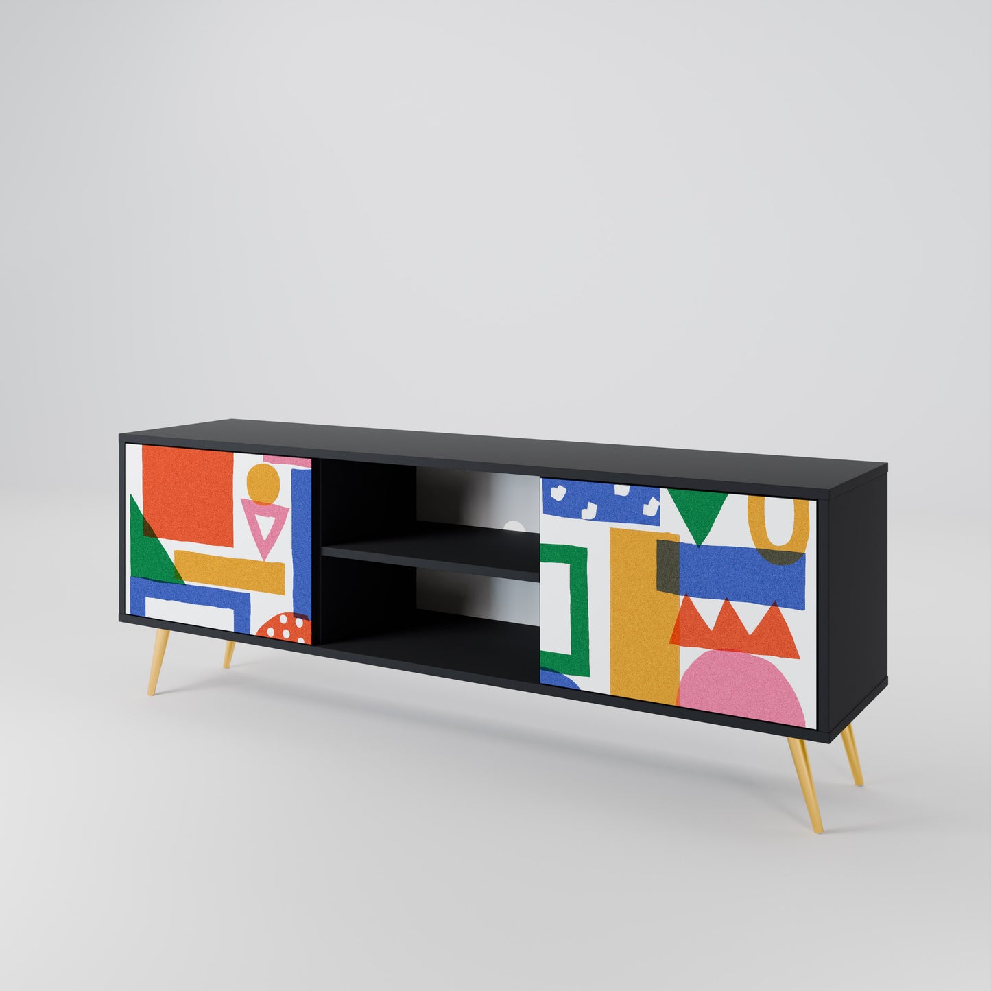 GEOMETRIC GLIMMER Dvoudveřový TV stolek