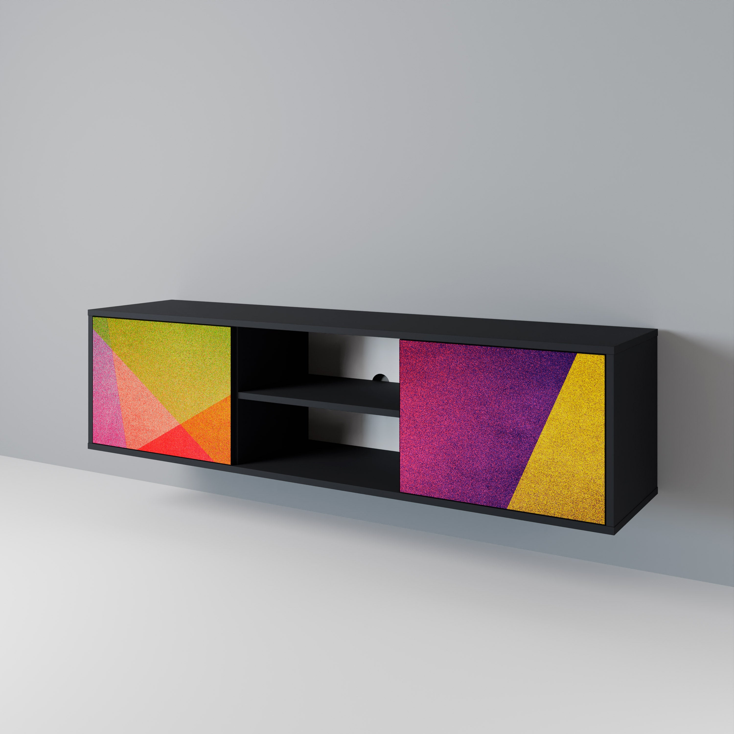 VIVID GEOMETRY Dvoudveřový TV stolek