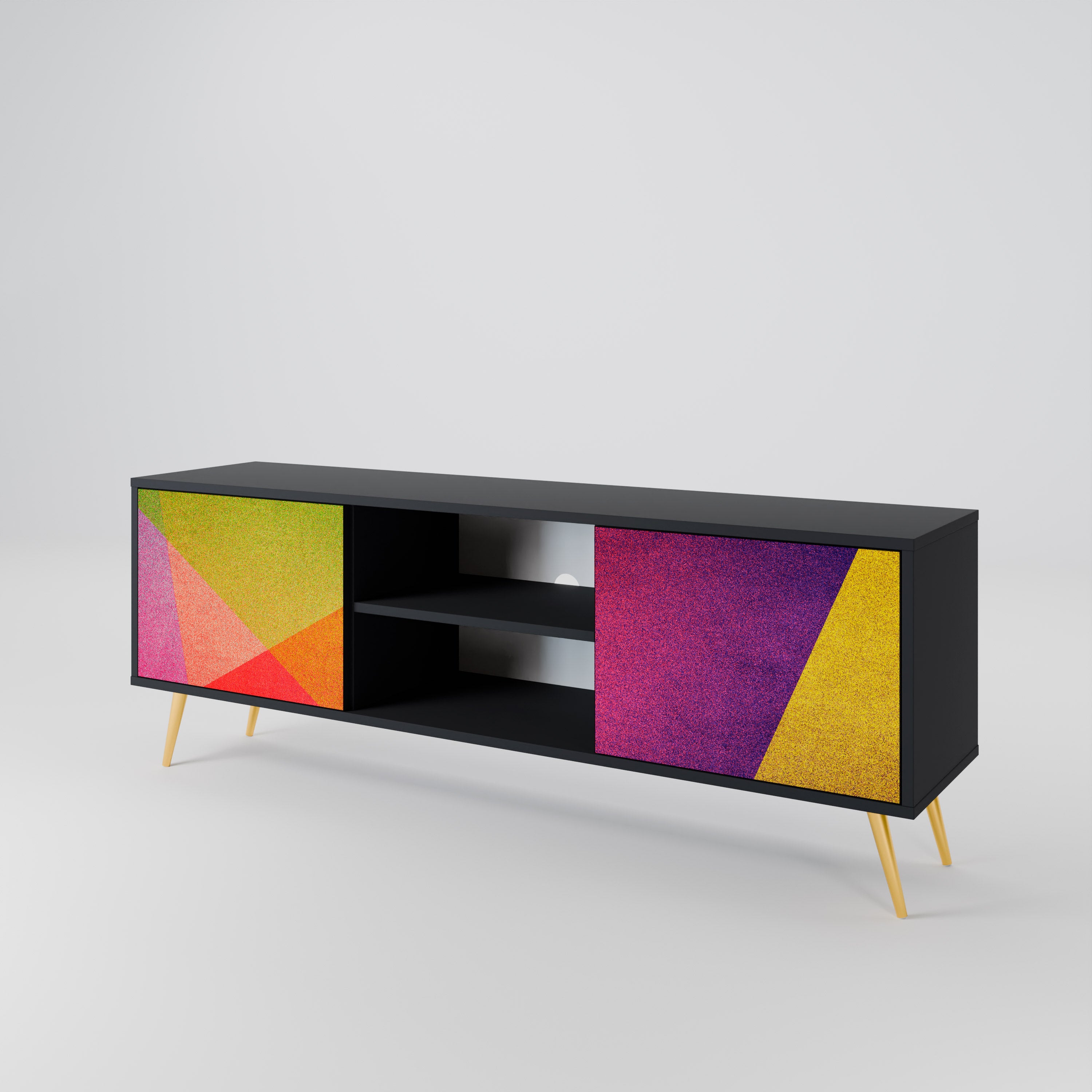 VIVID GEOMETRY Dvoudveřový TV stolek
