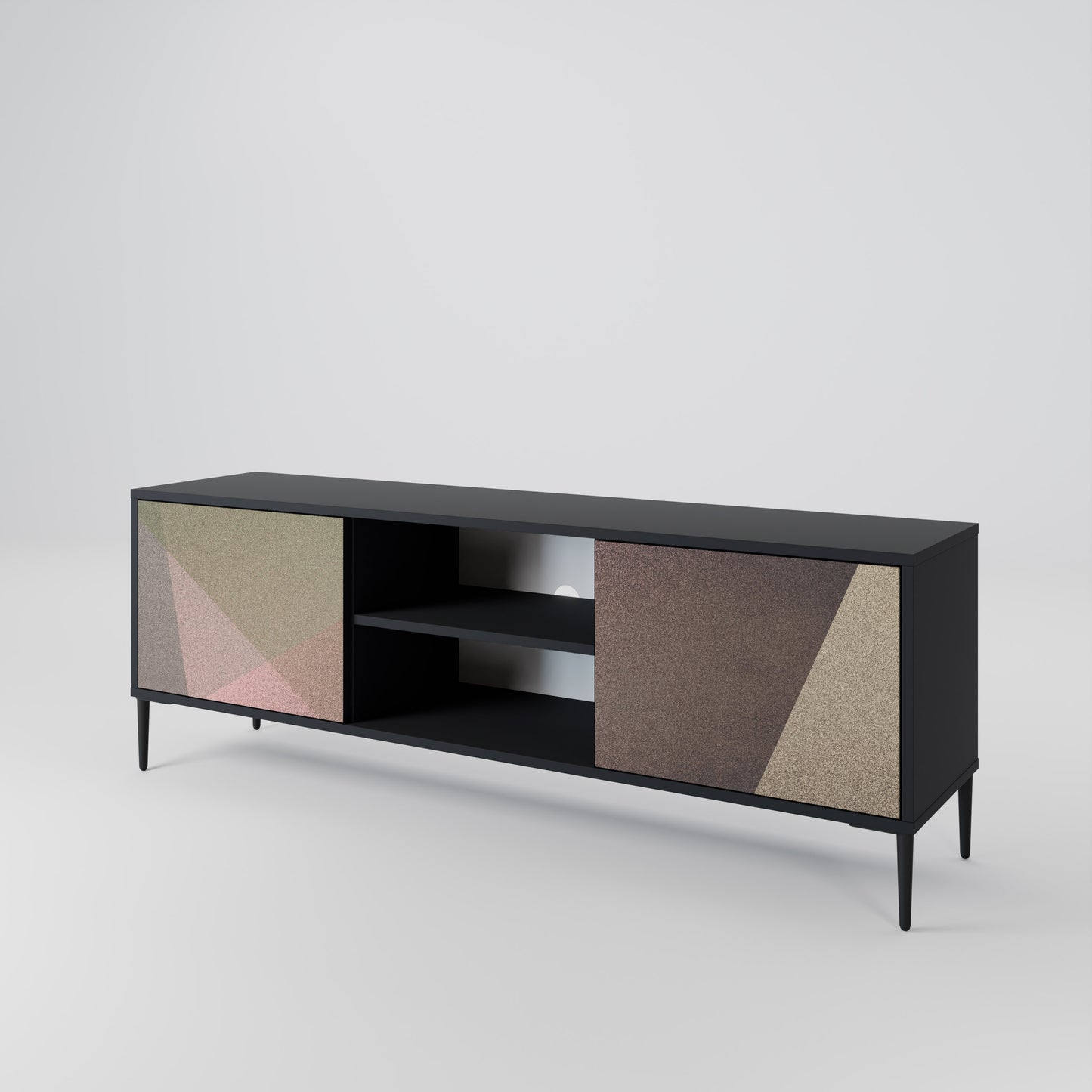 BEIGE GEOMETRY Dvoudveřový TV stolek
