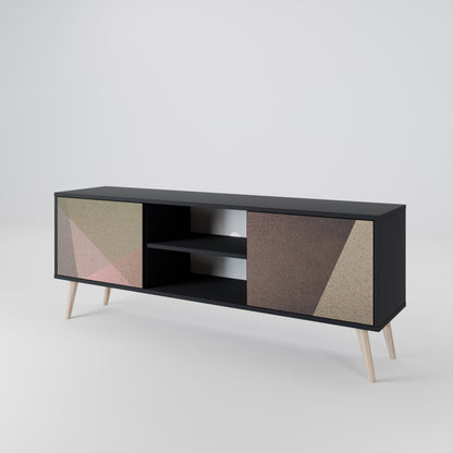 BEIGE GEOMETRY Dvoudveřový TV stolek