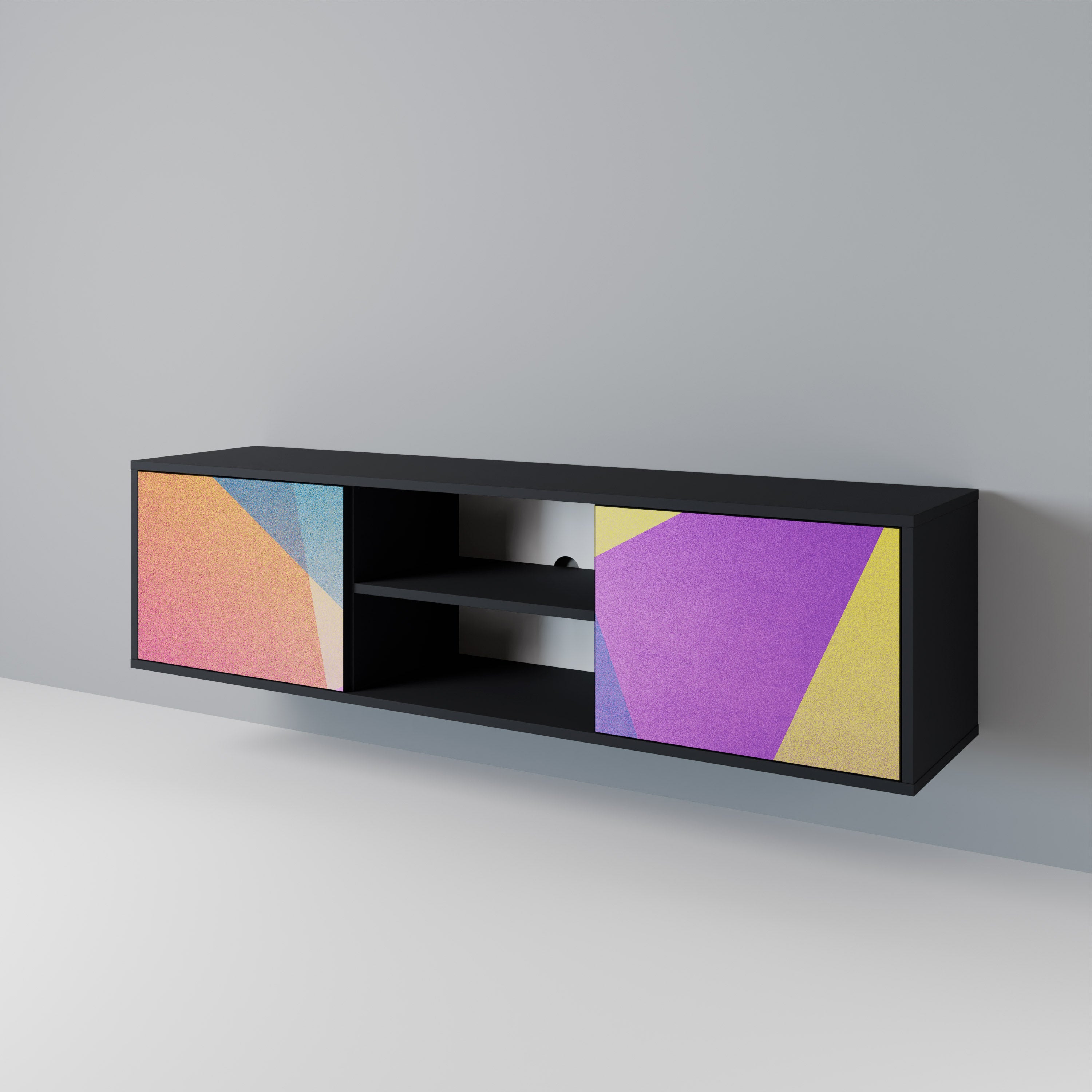 BRIGHT GEOMETRY Dvoudveřový TV stolek