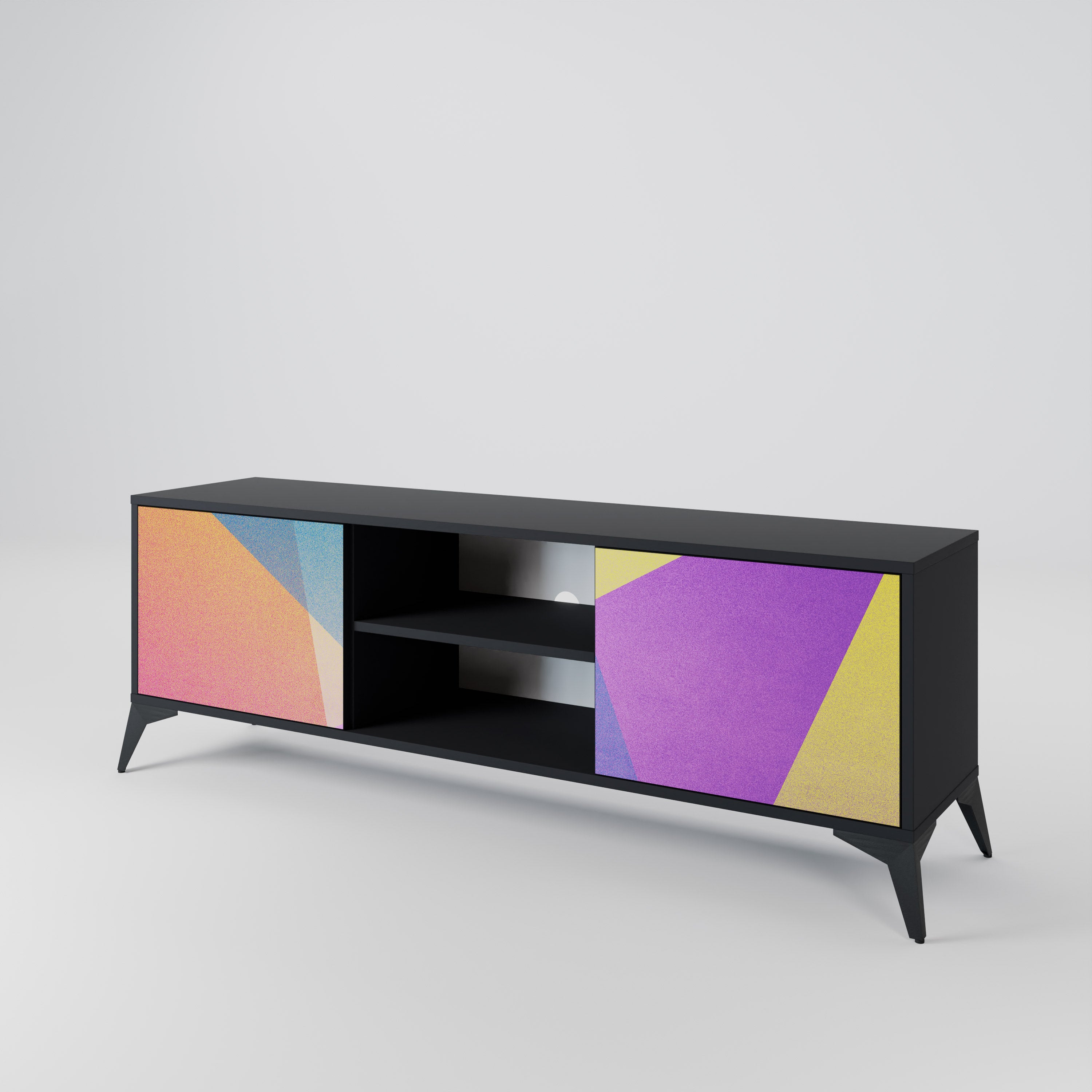 BRIGHT GEOMETRY Dvoudveřový TV stolek
