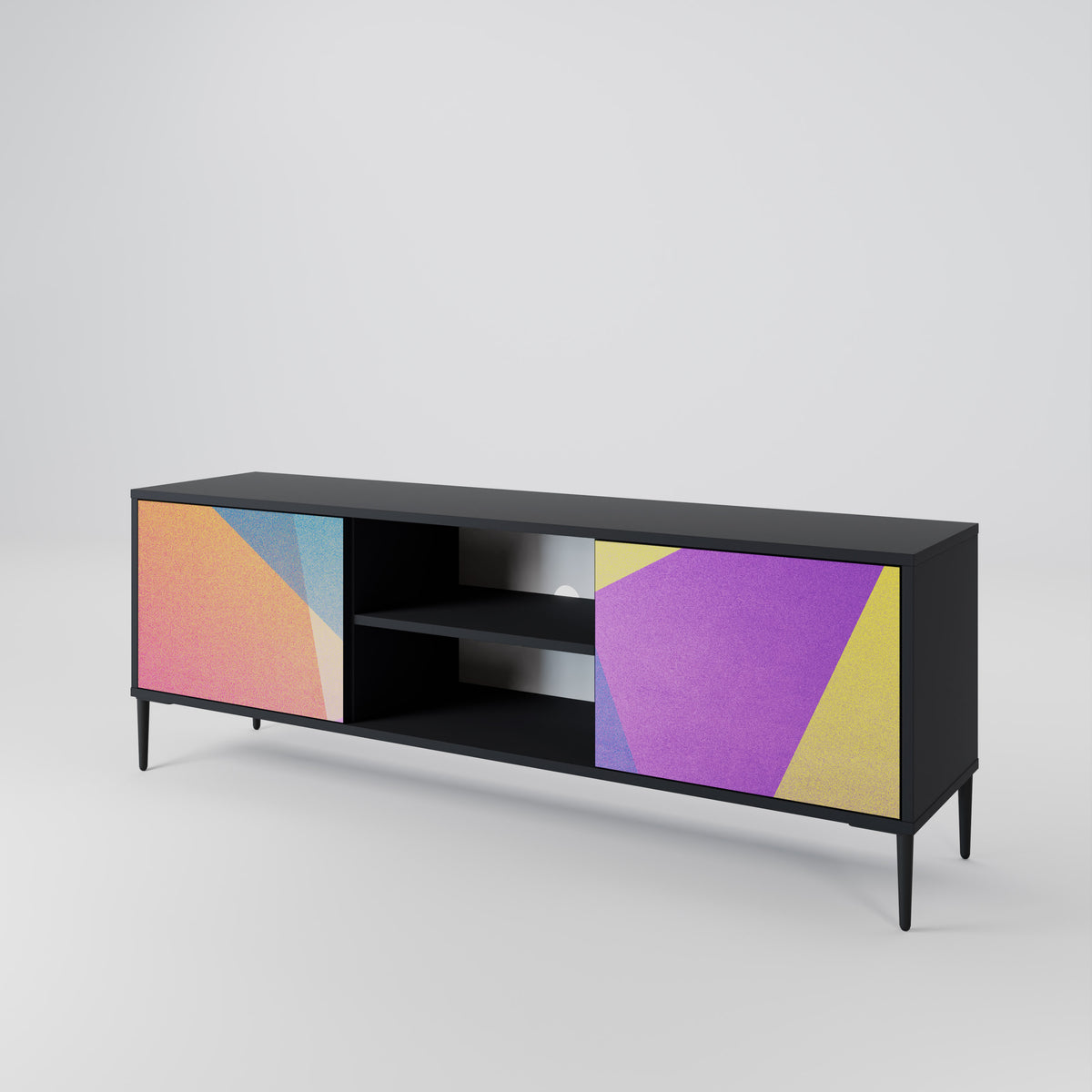 BRIGHT GEOMETRY Dvoudveřový TV stolek