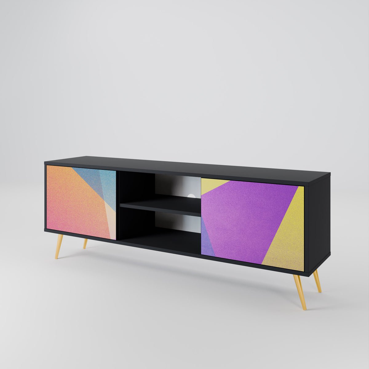 BRIGHT GEOMETRY Dvoudveřový TV stolek